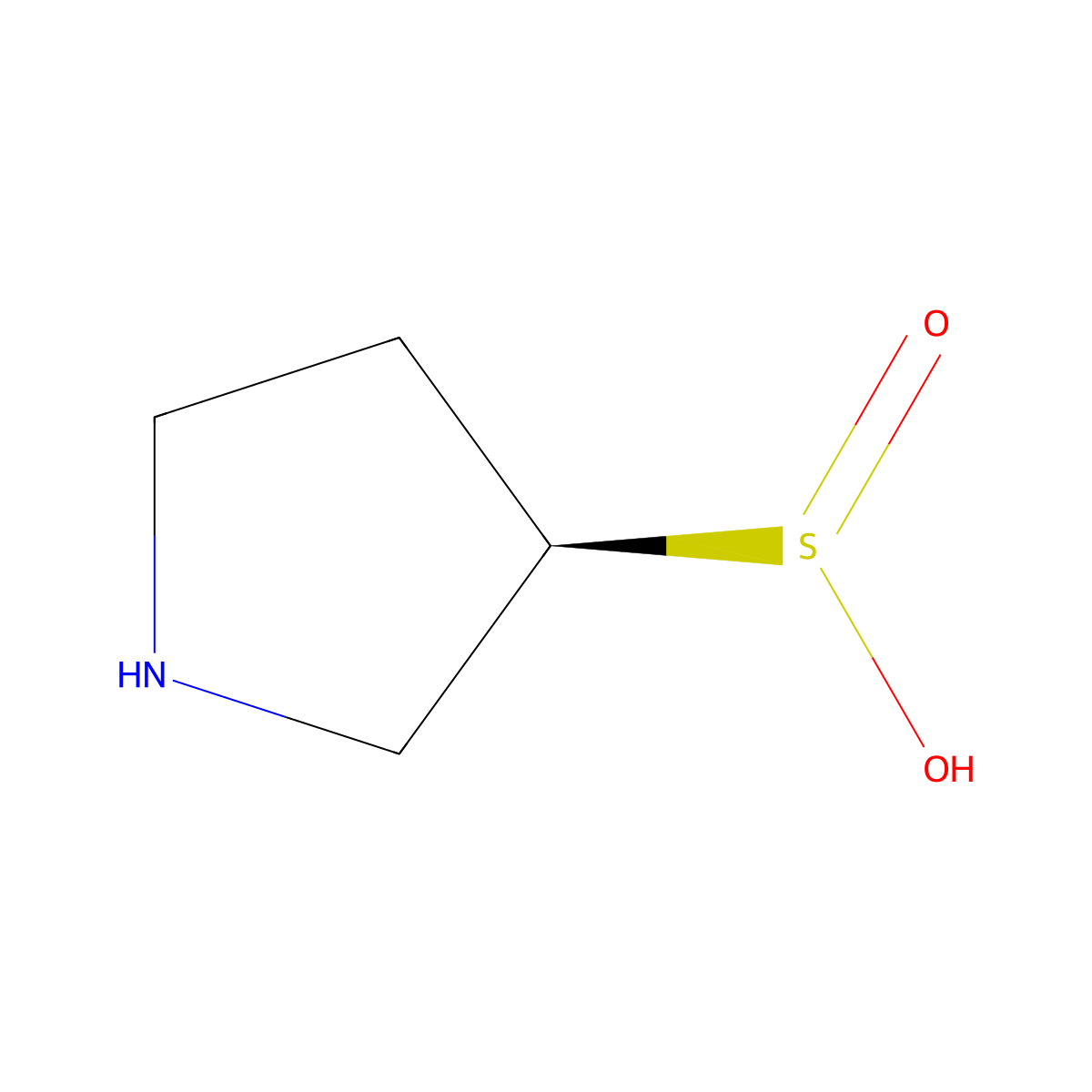 (3R)-pyrrolidine-3-sulfinic acid molecular structure, CAS 2920113-70-6