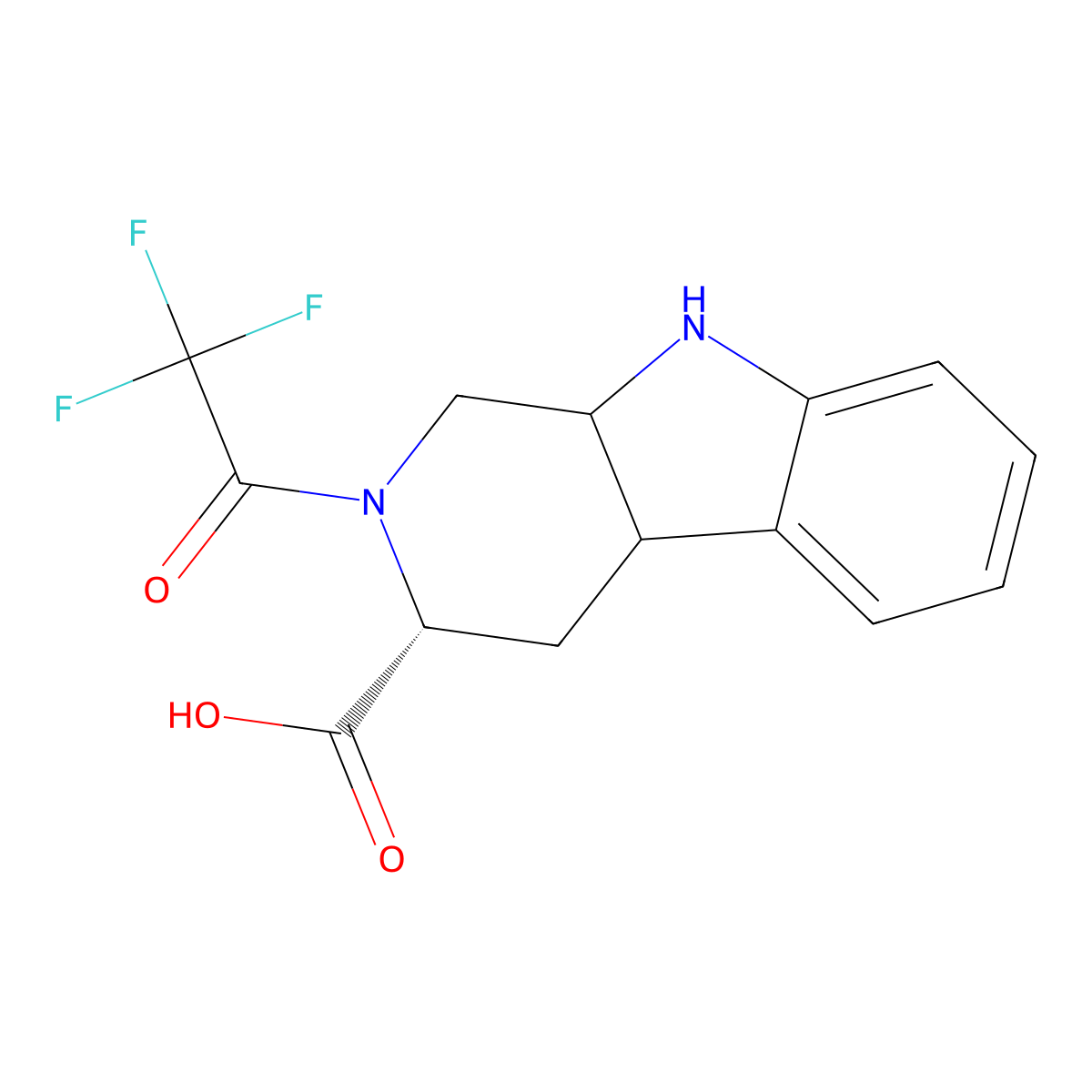 (3R)-2-(2,2,2-trifluoroacetyl)-1H,2H,3H,4H,4aH,9H,9aH-pyrido[3,4-b]indole-3-carboxylic acid molecular structure, CAS 2920113-79-5