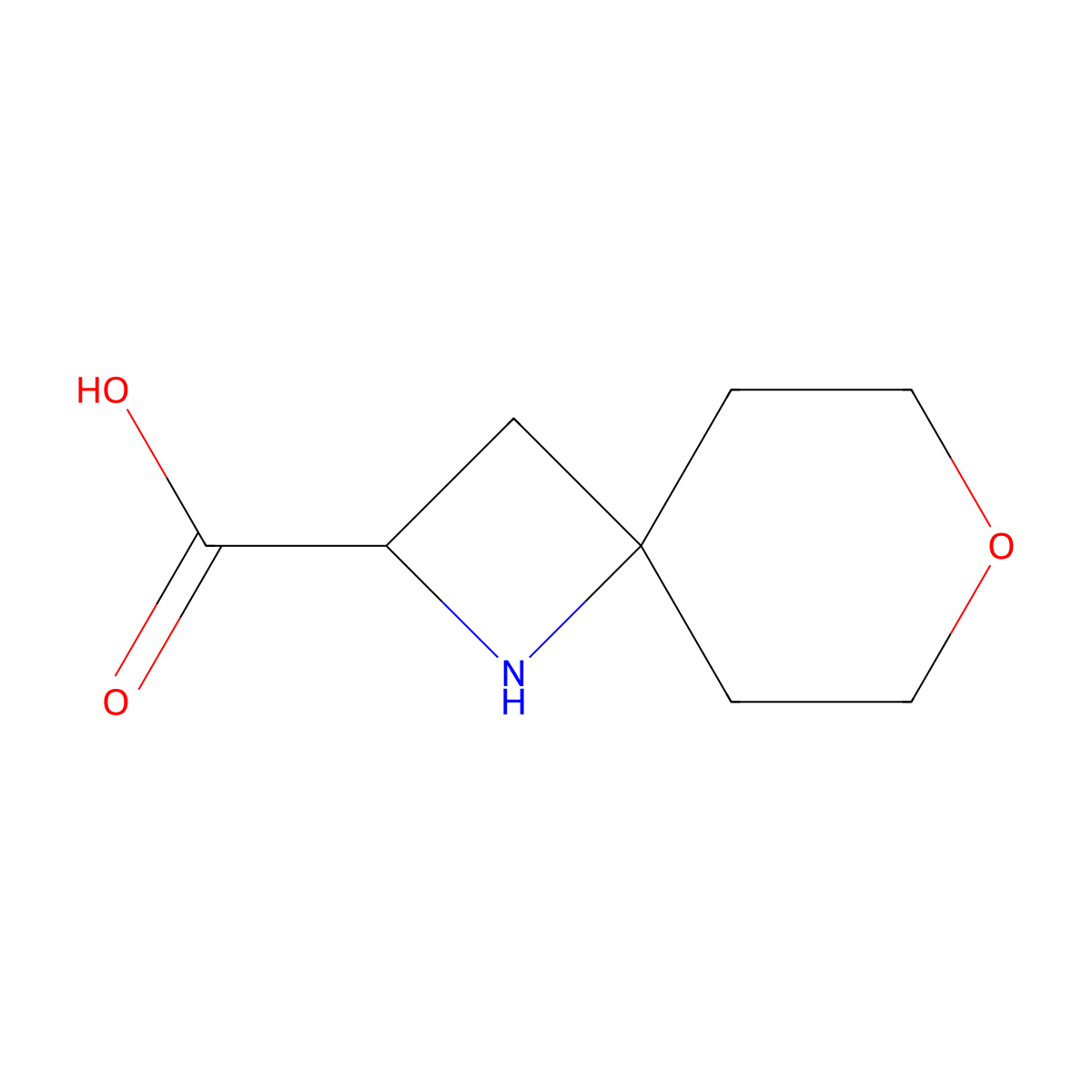 7-Oxa-1-azaspiro[3.5]nonane-2-carboxylic acid molecular structure, CAS 2920116-31-8