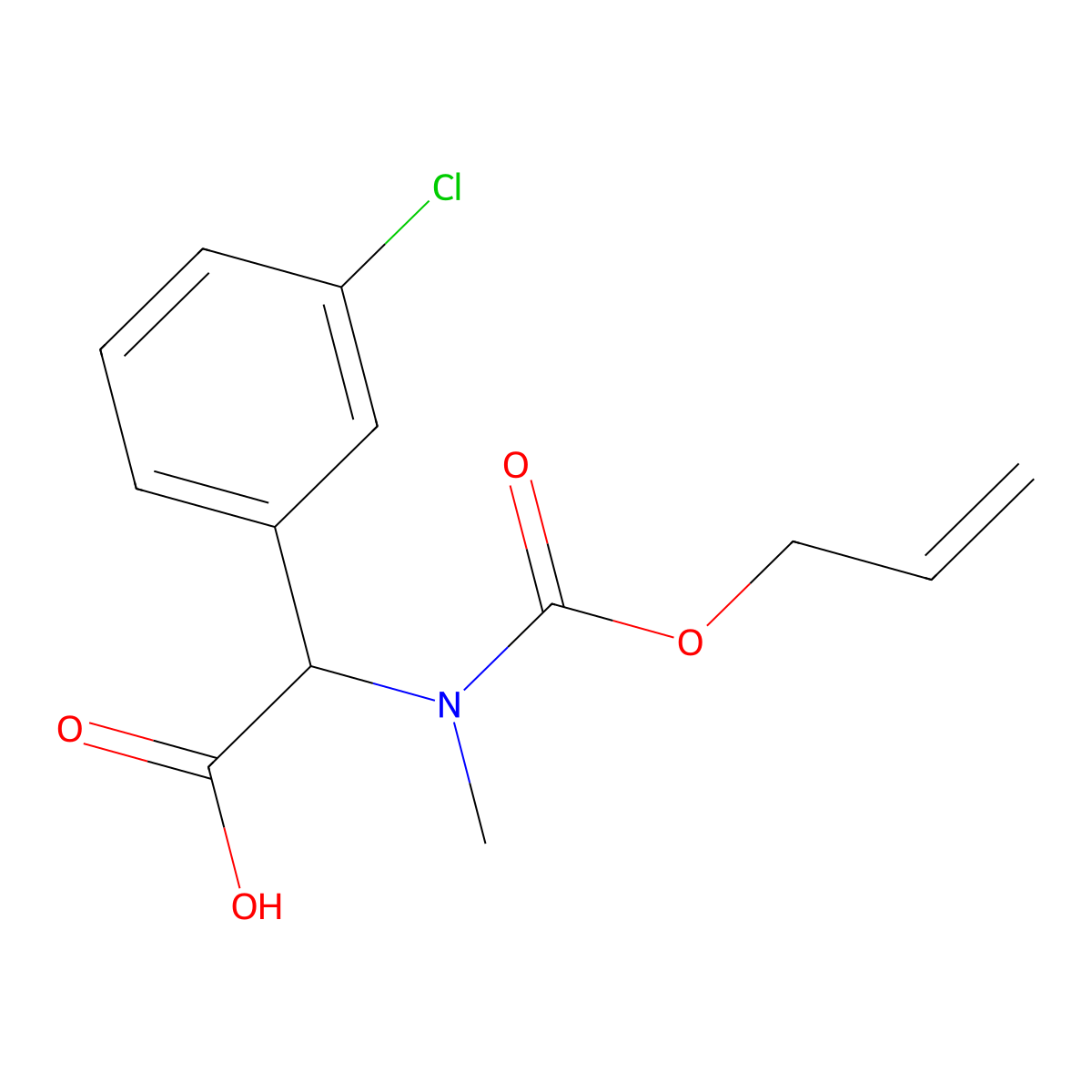 2-(3-Chlorophenyl)-2-{methyl[(prop-2-en-1-yloxy)carbonyl]amino}acetic acid molecular structure, CAS 2920116-36-3