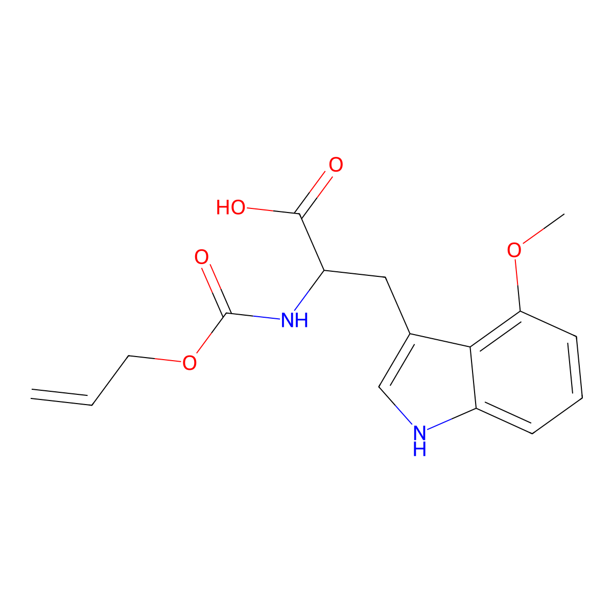 3-(4-methoxy-1H-indol-3-yl)-2-{[(prop-2-en-1-yloxy)carbonyl]amino}propanoic acid molecular structure, CAS 2920116-41-0