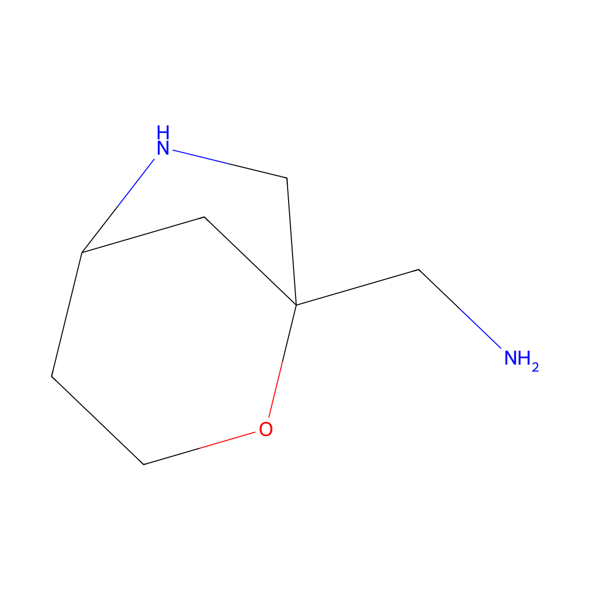 1-{2-Oxa-6-azabicyclo[3.2.1]octan-1-yl}methanamine molecular structure, CAS 2920116-51-2
