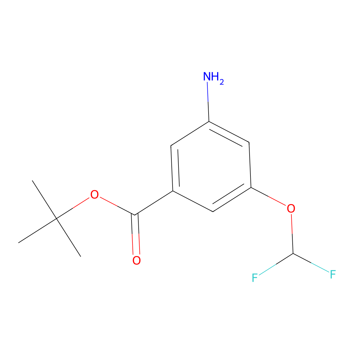 Tert-butyl 3-amino-5-(difluoromethoxy)benzoate molecular structure, CAS 2920116-53-4
