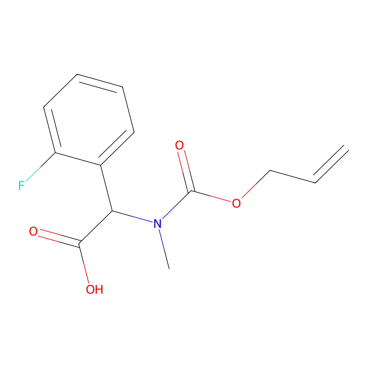 2-(2-Fluorophenyl)-2-{methyl[(prop-2-en-1-yloxy)carbonyl]amino}acetic acid molecular structure, CAS 2920116-57-8