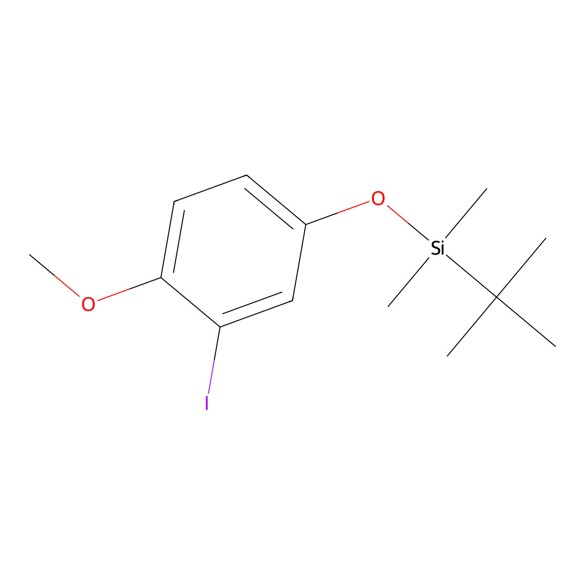 Tert-butyl(3-iodo-4-methoxyphenoxy)dimethylsilane molecular structure, CAS 2920116-59-0