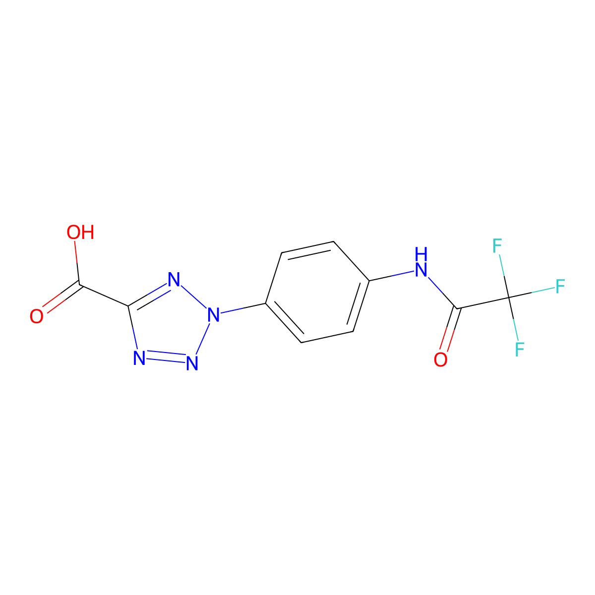 2-[4-(2,2,2-trifluoroacetamido)phenyl]-2H-1,2,3,4-tetrazole-5-carboxylic acid molecular structure, CAS 2920116-64-7