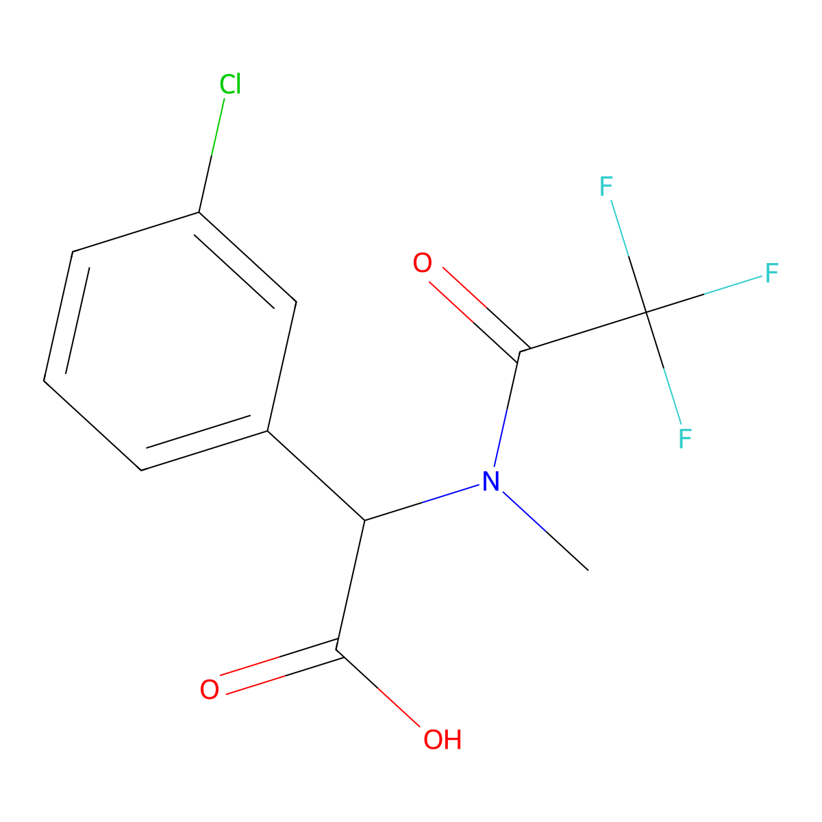 2-(3-chlorophenyl)-2-(2,2,2-trifluoro-N-methylacetamido)acetic acid molecular structure, CAS 2920116-66-9