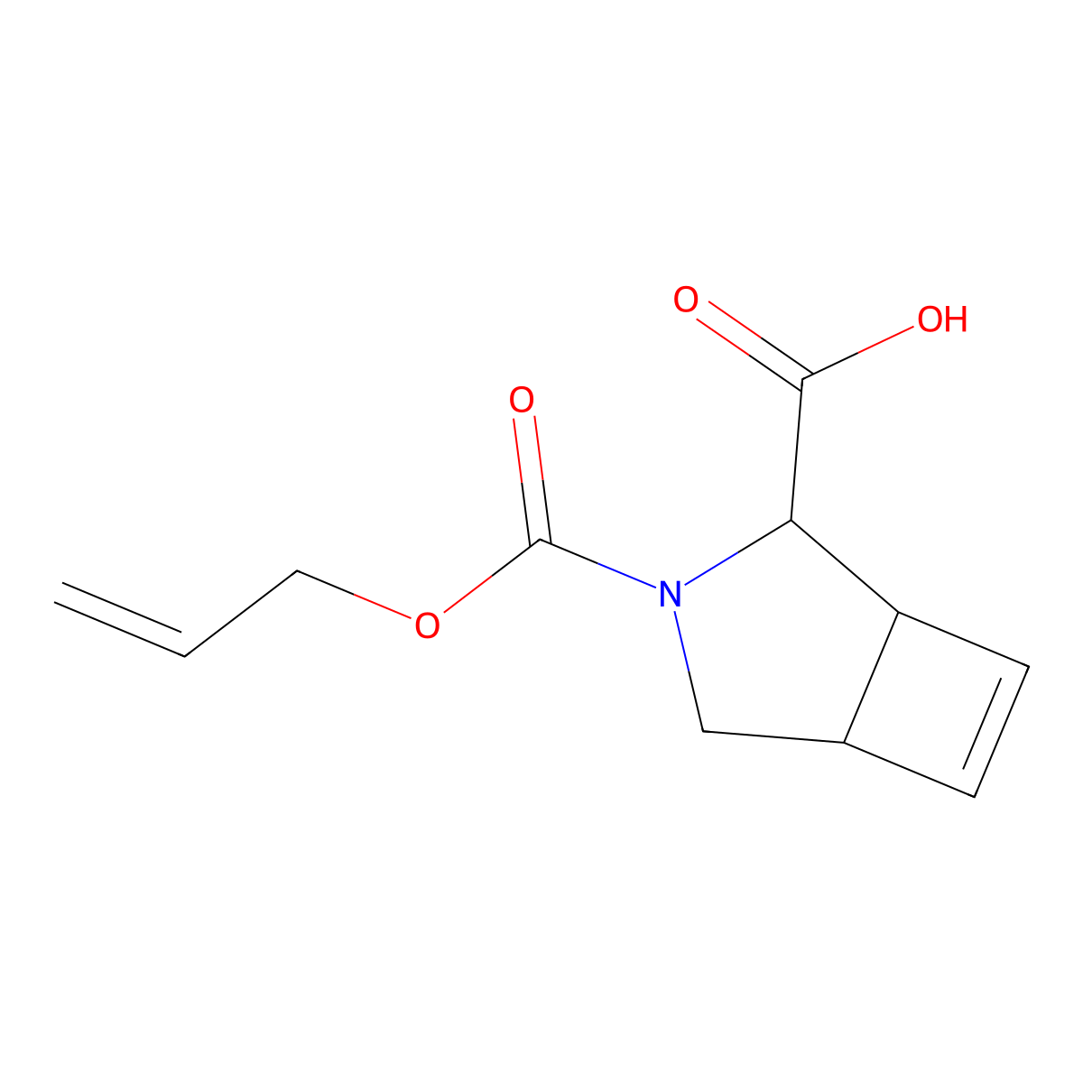 3-[(Prop-2-en-1-yloxy)carbonyl]-3-azabicyclo[3.2.0]hept-6-ene-2-carboxylic acid molecular structure, CAS 2920116-67-0