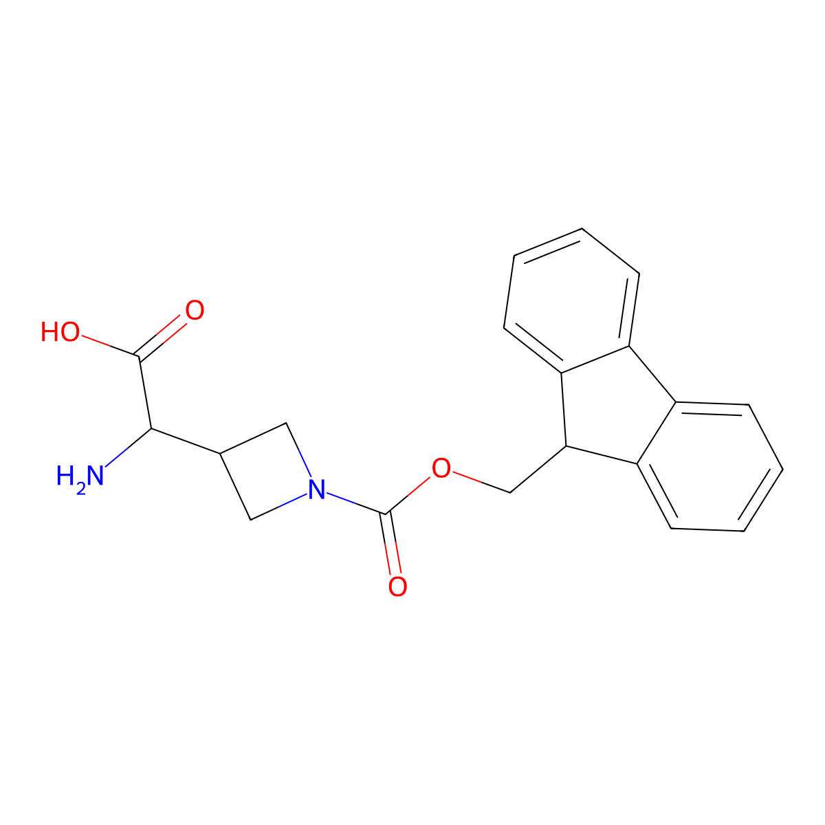 2-amino-2-(1-{[(9H-fluoren-9-yl)methoxy]carbonyl}azetidin-3-yl)acetic acid molecular structure, CAS 2920116-81-8