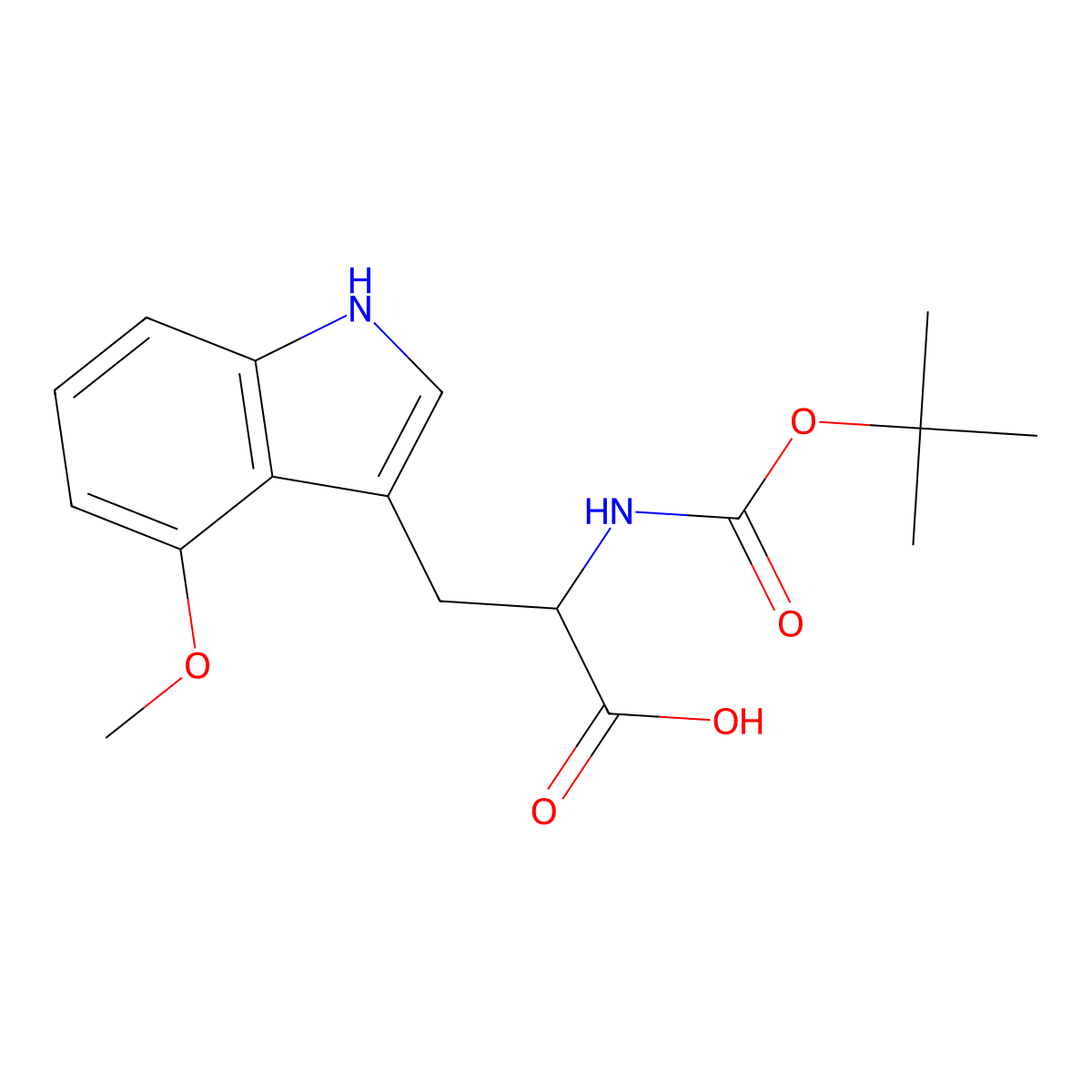 2-{[(tert-butoxy)carbonyl]amino}-3-(4-methoxy-1H-indol-3-yl)propanoic acid molecular structure, CAS 2920117-73-1