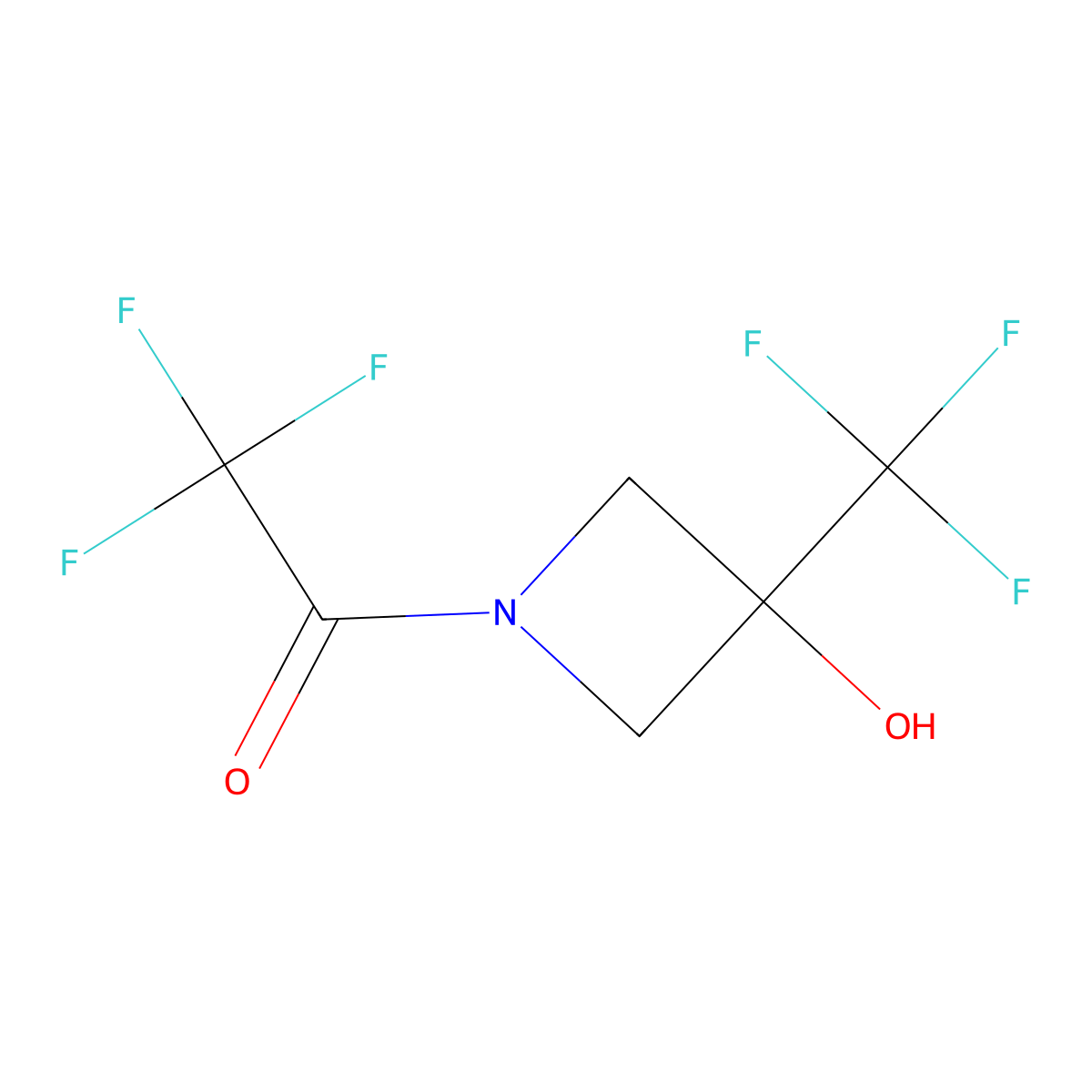 2,2,2-Trifluoro-1-[3-hydroxy-3-(trifluoromethyl)azetidin-1-yl]ethan-1-one molecular structure, CAS 2920117-74-2