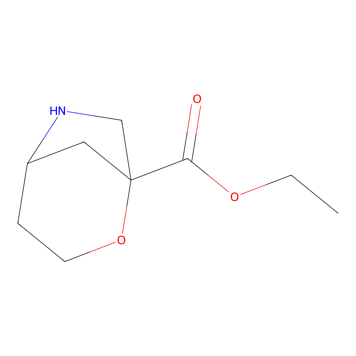 Ethyl 2-oxa-6-azabicyclo[3.2.1]octane-1-carboxylate molecular structure, CAS 2920118-00-7