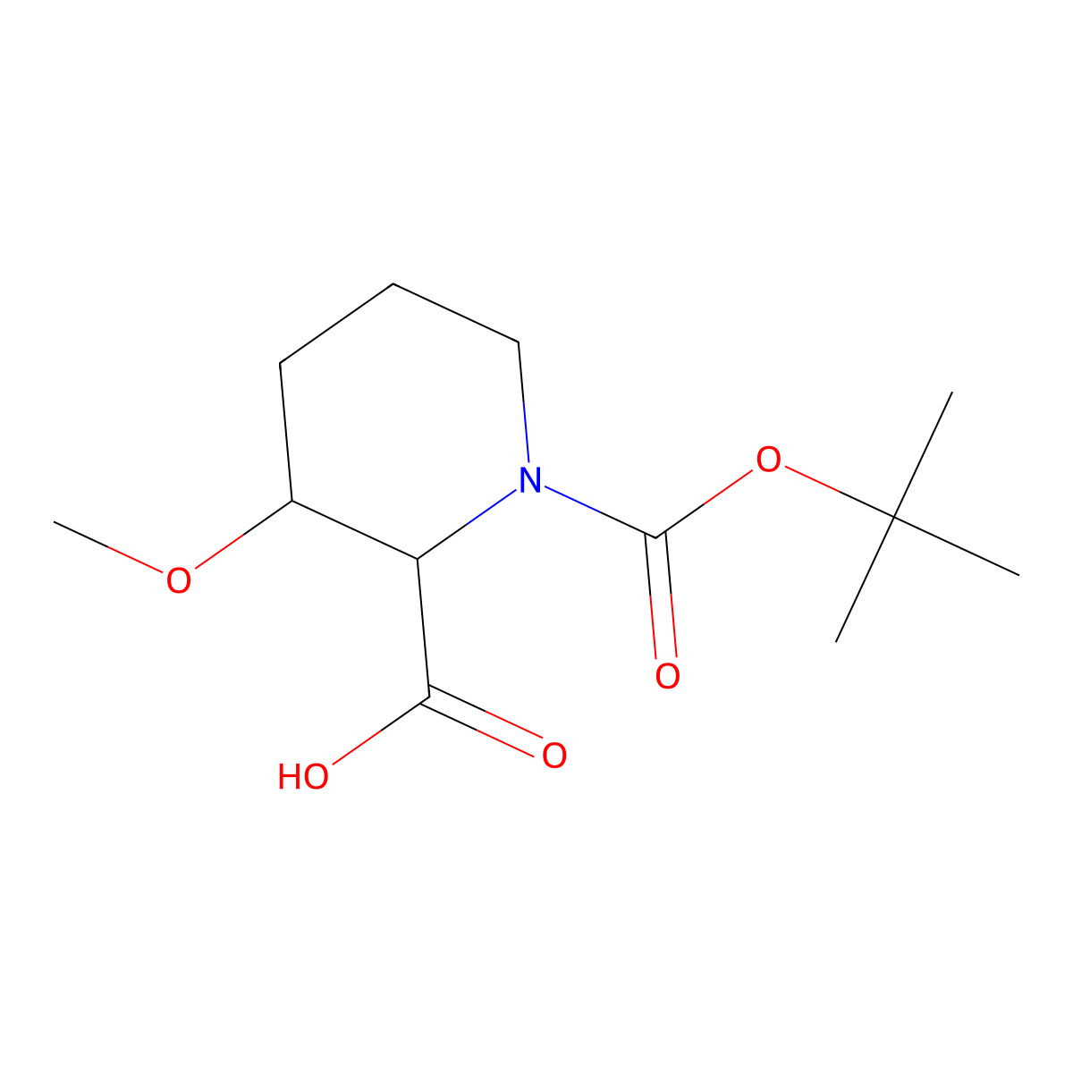 1-[(Tert-butoxy)carbonyl]-3-methoxypiperidine-2-carboxylic acid molecular structure, CAS 2920118-21-2