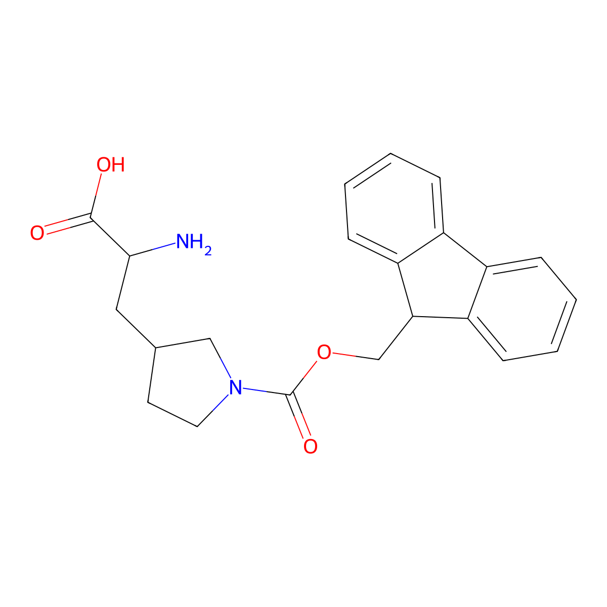 2-amino-3-(1-{[(9H-fluoren-9-yl)methoxy]carbonyl}pyrrolidin-3-yl)propanoic acid molecular structure, CAS 2920118-33-6