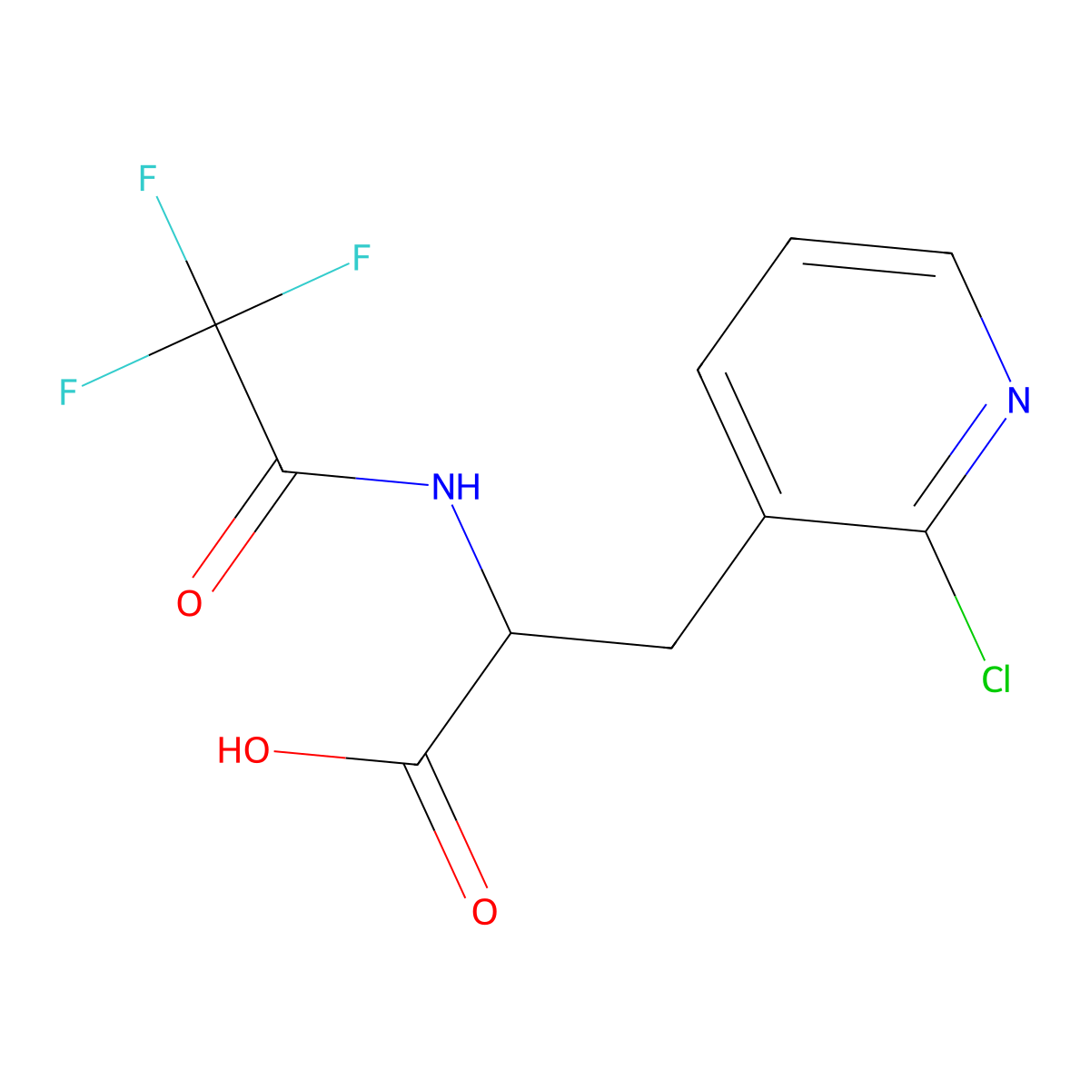 3-(2-Chloropyridin-3-yl)-2-(2,2,2-trifluoroacetamido)propanoic acid molecular structure, CAS 2920118-58-5