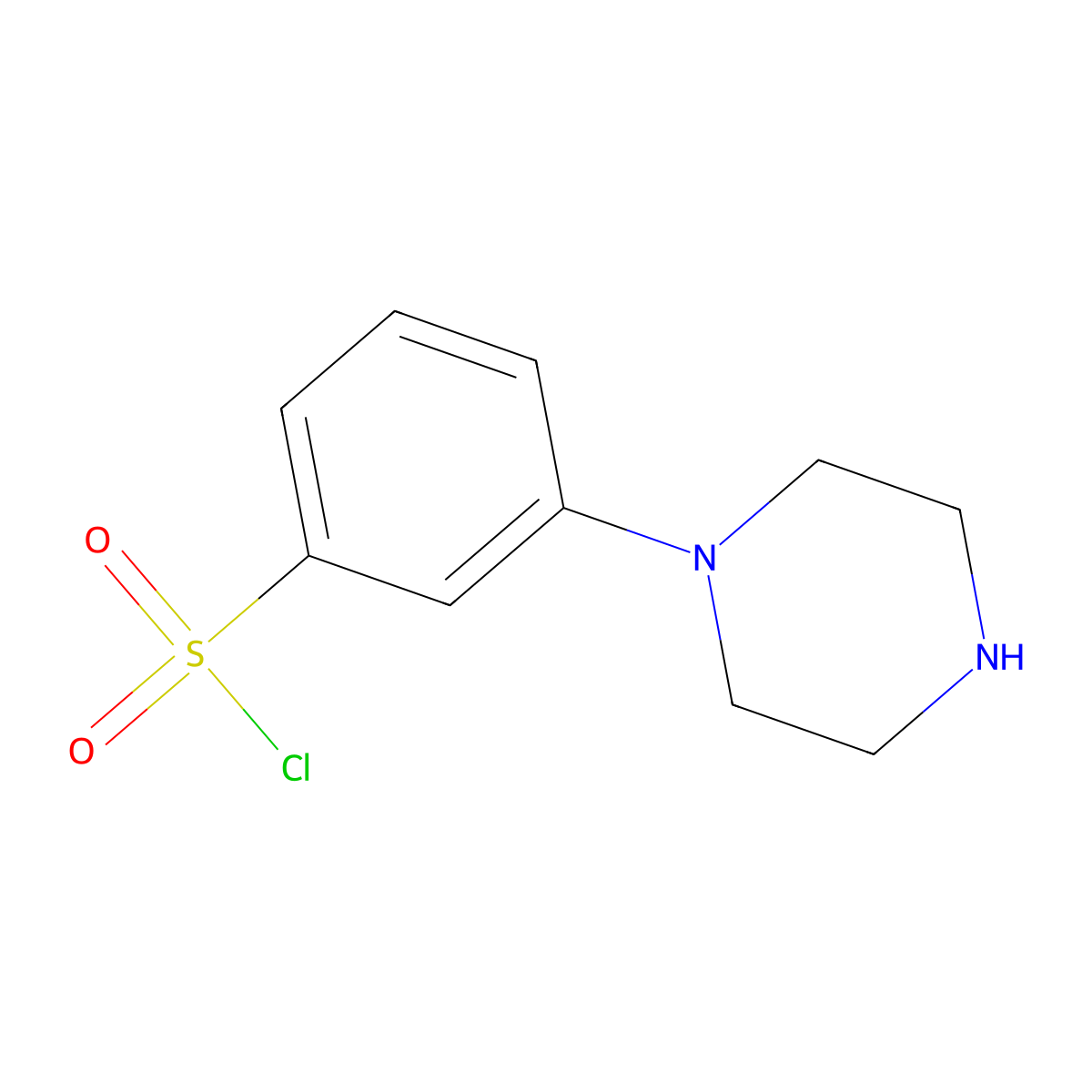 3-(Piperazin-1-yl)benzene-1-sulfonyl chloride molecular structure, CAS 2920118-68-7