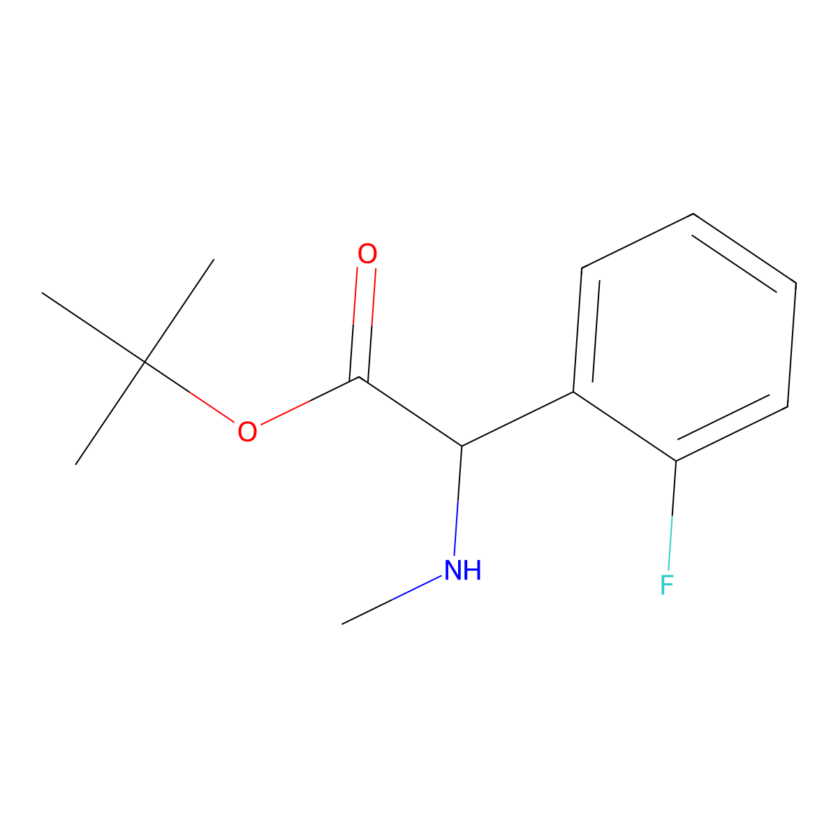 Tert-butyl 2-(2-fluorophenyl)-2-(methylamino)acetate molecular structure, CAS 2920127-20-2