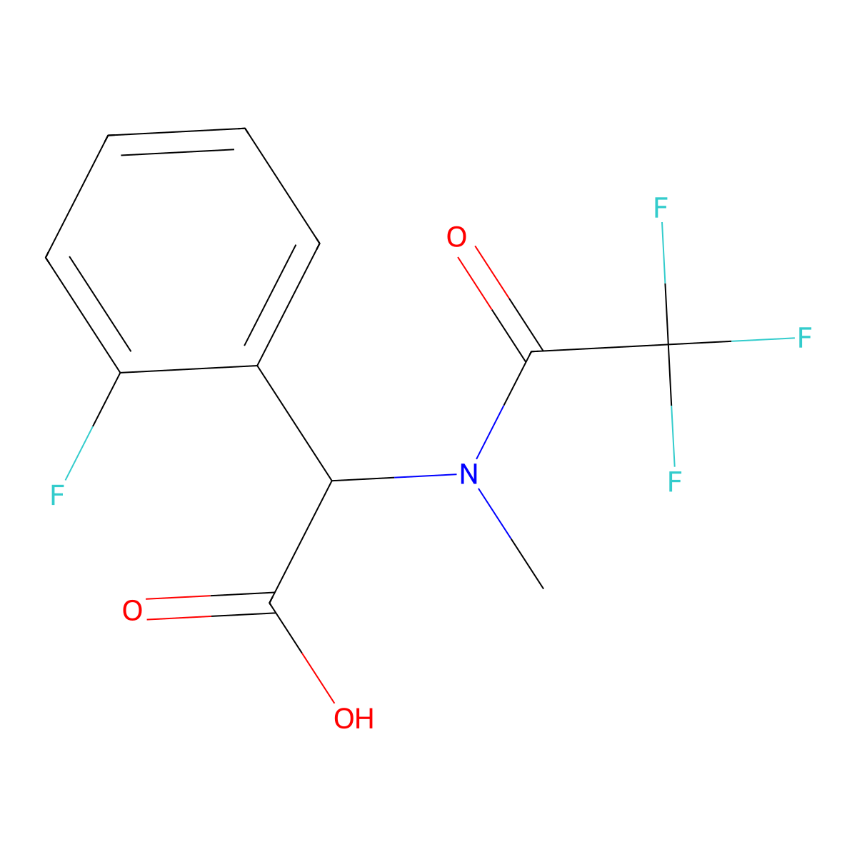 2-(2-fluorophenyl)-2-(2,2,2-trifluoro-N-methylacetamido)acetic acid molecular structure, CAS 2920127-44-0