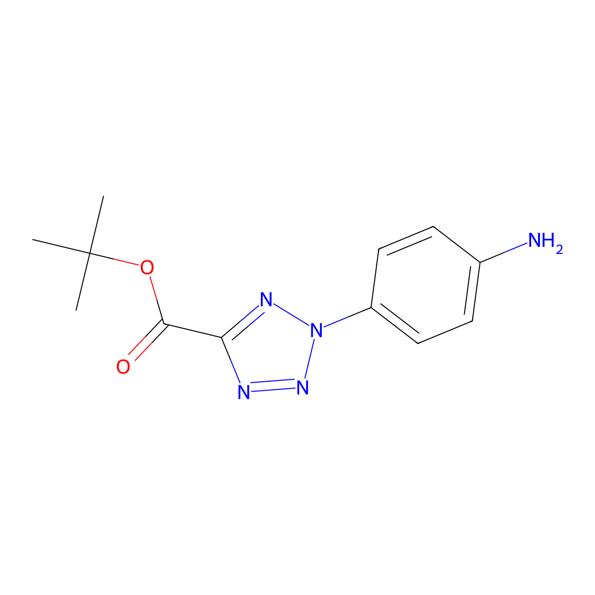 tert-butyl 2-(4-aminophenyl)-2H-1,2,3,4-tetrazole-5-carboxylate molecular structure, CAS 2920127-50-8