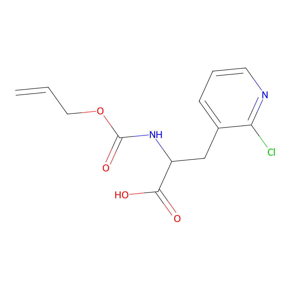 3-(2-Chloropyridin-3-yl)-2-{[(prop-2-en-1-yloxy)carbonyl]amino}propanoic acid molecular structure, CAS 2920127-62-2