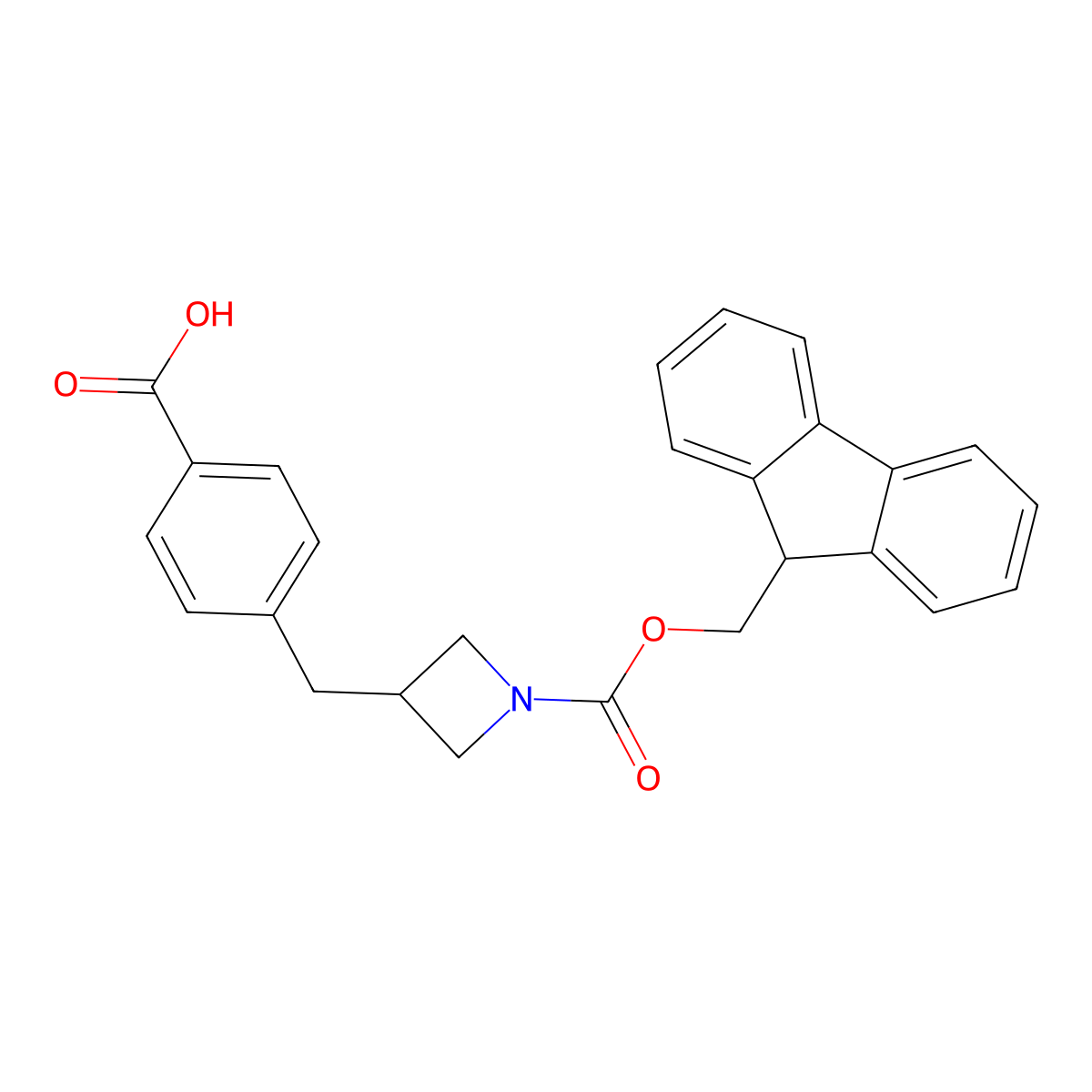 4-[(1-{[(9H-fluoren-9-yl)methoxy]carbonyl}azetidin-3-yl)methyl]benzoic acid molecular structure, CAS 2920127-79-1