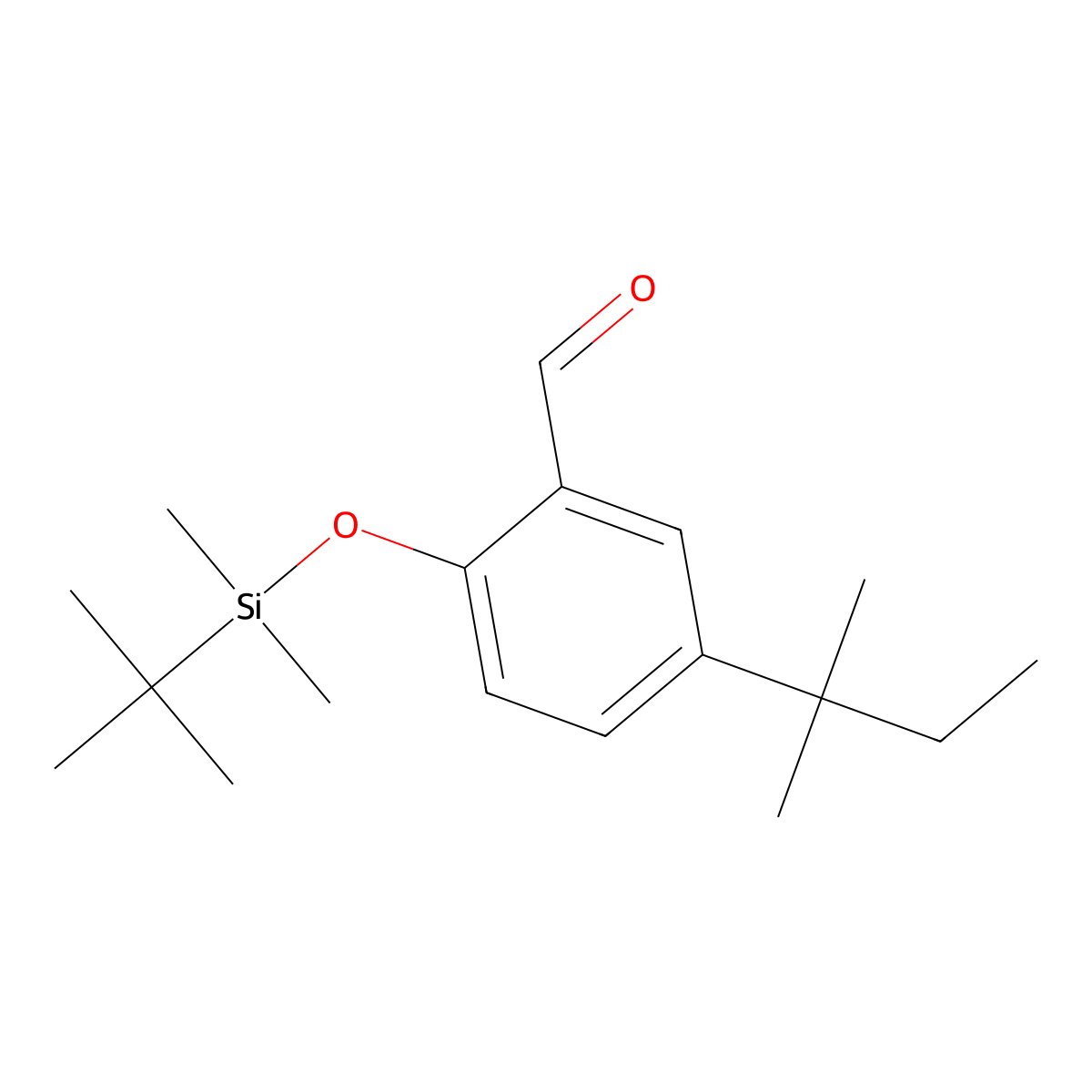 2-[(Tert-butyldimethylsilyl)oxy]-5-(2-methylbutan-2-yl)benzaldehyde molecular structure, CAS 2920127-83-7