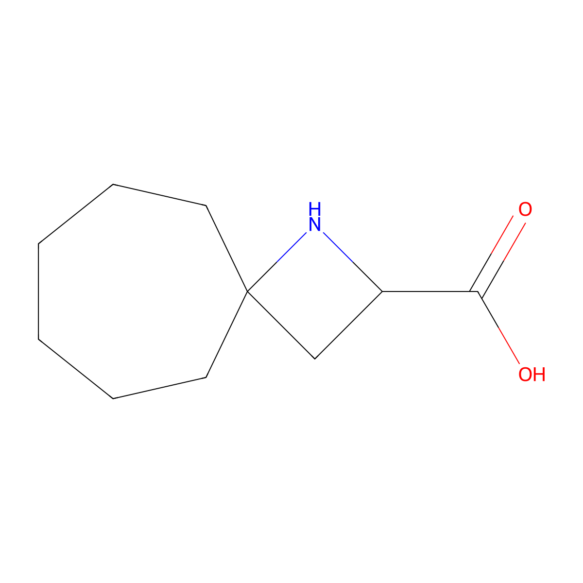 1-Azaspiro[3.6]decane-2-carboxylic acid molecular structure, CAS 2920127-85-9