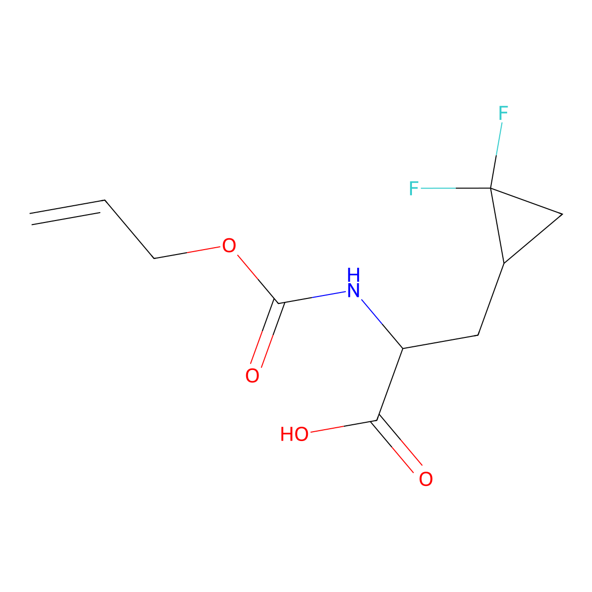 3-(2,2-Difluorocyclopropyl)-2-{[(prop-2-en-1-yloxy)carbonyl]amino}propanoic acid molecular structure, CAS 2920127-87-1