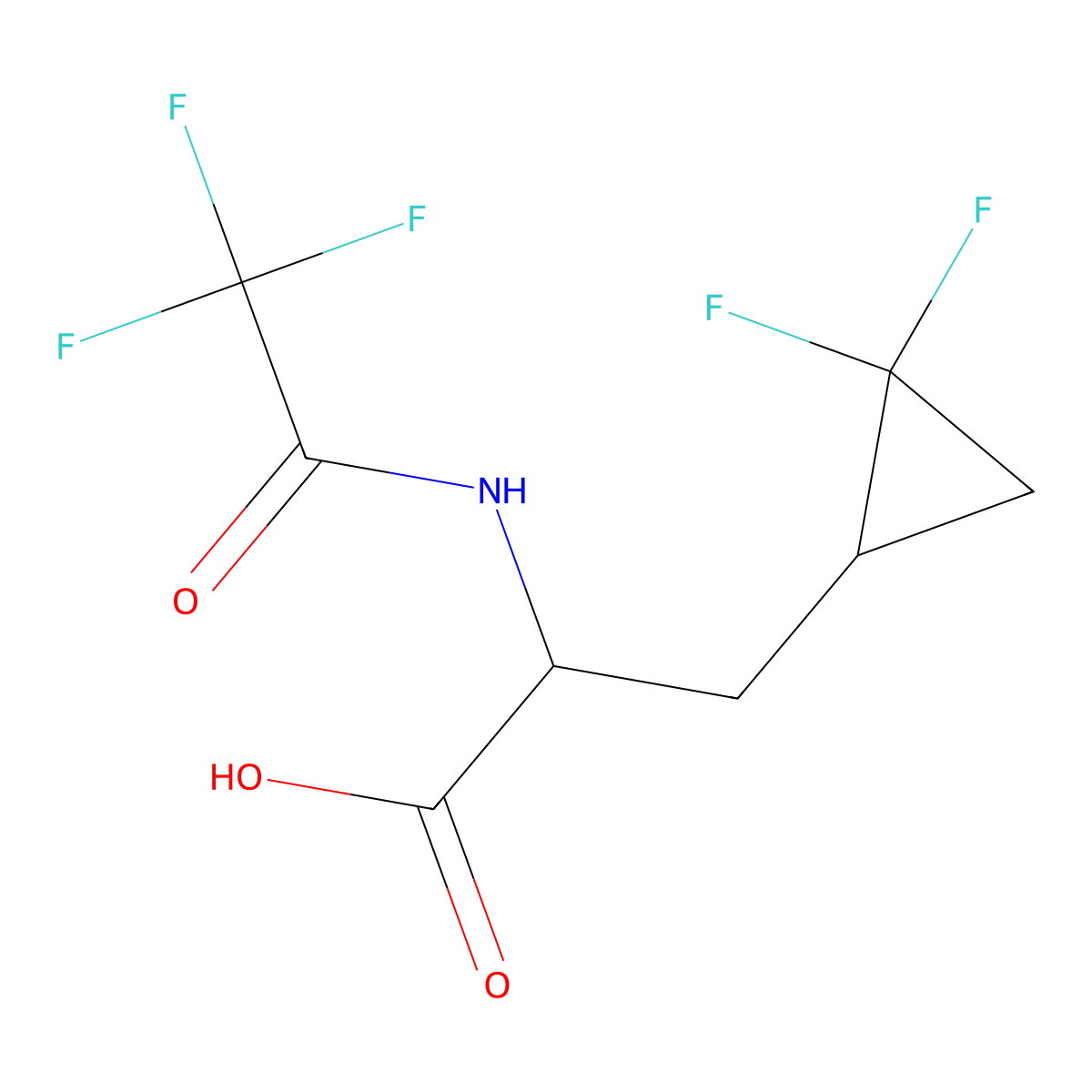 3-(2,2-Difluorocyclopropyl)-2-(2,2,2-trifluoroacetamido)propanoic acid molecular structure, CAS 2920127-92-8