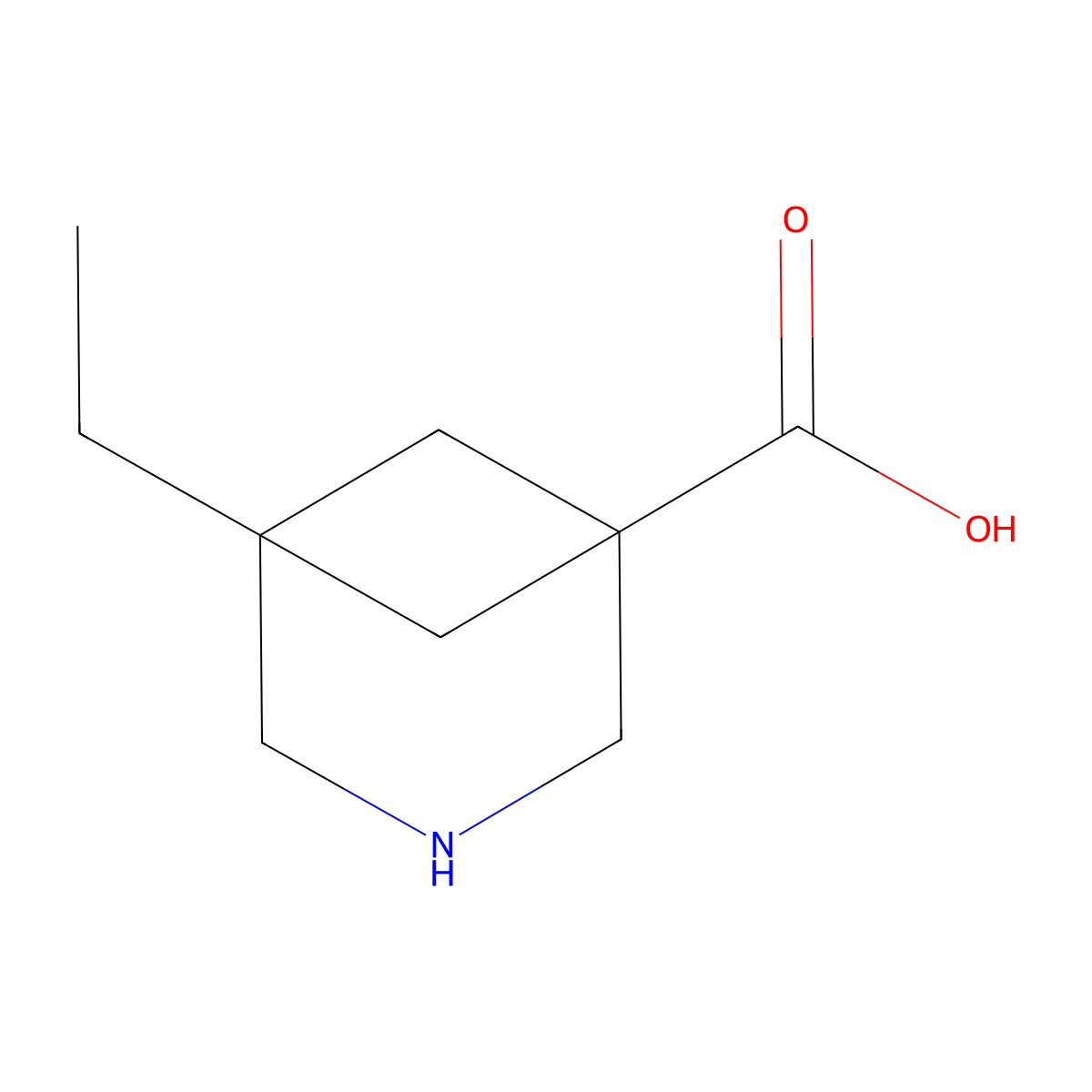 5-Ethyl-3-azabicyclo[3.1.1]heptane-1-carboxylic acid molecular structure, CAS 2920128-00-1