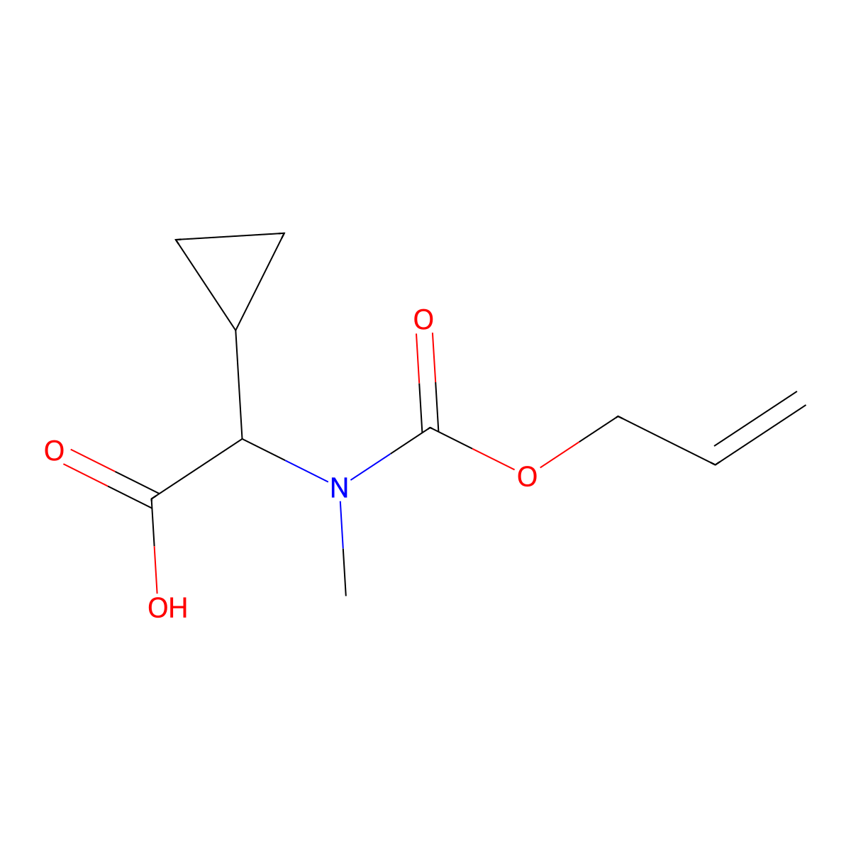 2-Cyclopropyl-2-{methyl[(prop-2-en-1-yloxy)carbonyl]amino}acetic acid molecular structure, CAS 2920128-09-0