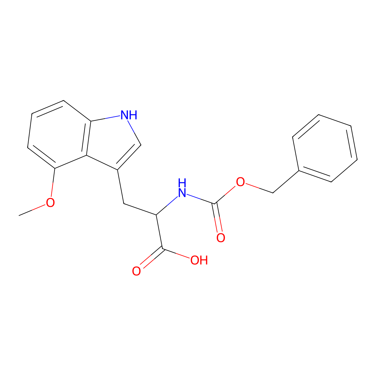 2-{[(benzyloxy)carbonyl]amino}-3-(4-methoxy-1H-indol-3-yl)propanoic acid molecular structure, CAS 2920129-97-9