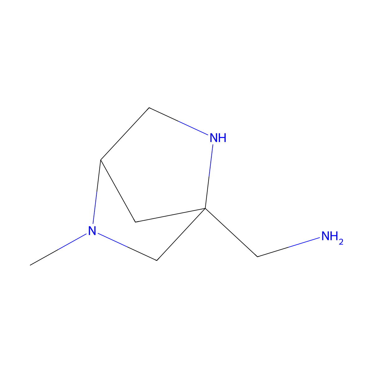 1-{5-Methyl-2,5-diazabicyclo[2.2.1]heptan-1-yl}methanamine molecular structure, CAS 2920130-26-1