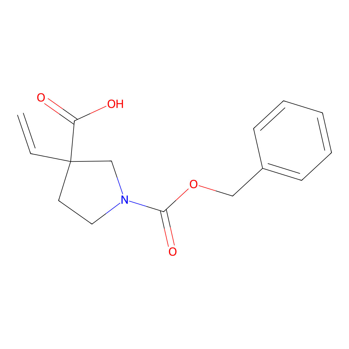 1-[(Benzyloxy)carbonyl]-3-ethenylpyrrolidine-3-carboxylic acid molecular structure, CAS 2920130-46-5