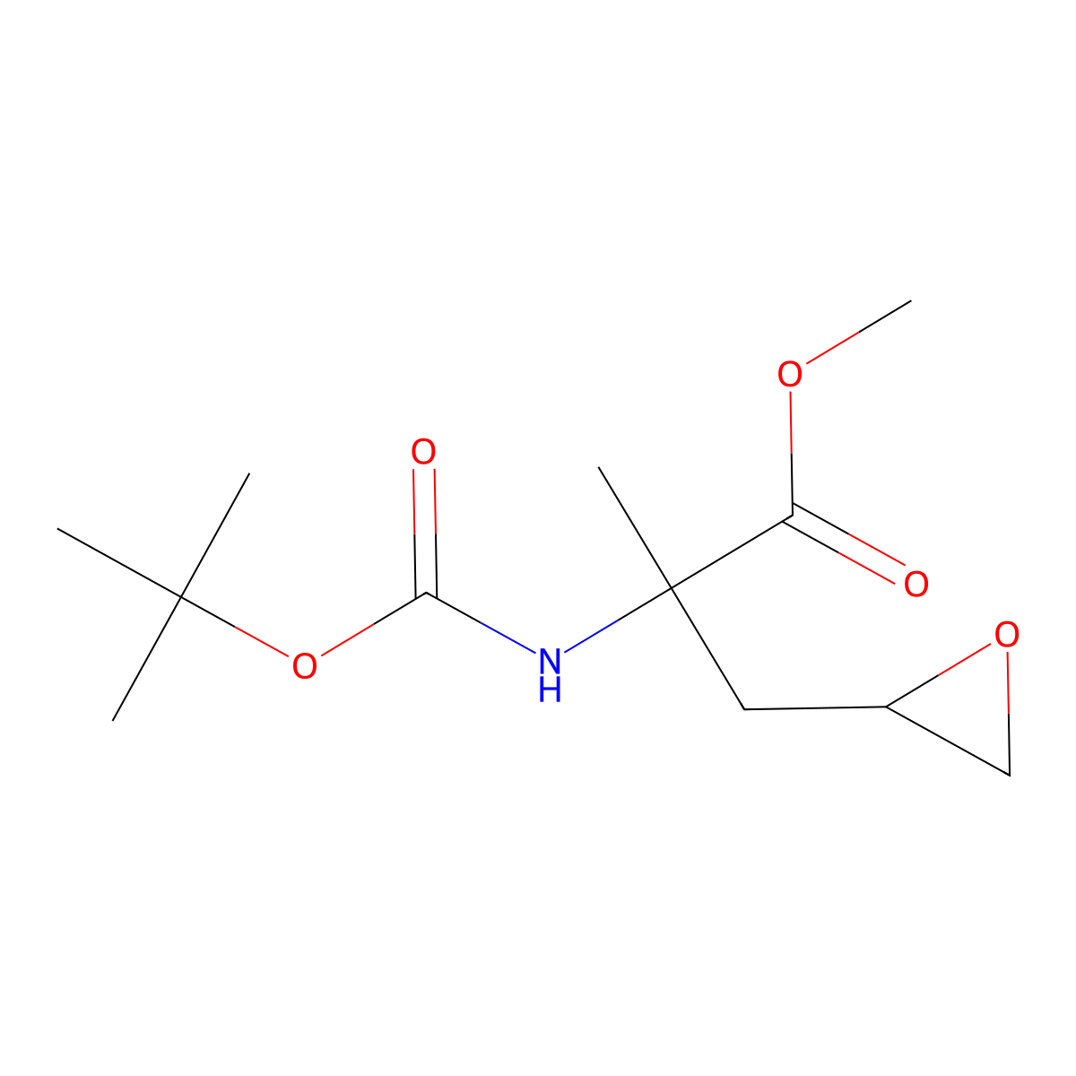 Methyl 2-{[(tert-butoxy)carbonyl]amino}-2-methyl-3-(oxiran-2-yl)propanoate molecular structure, CAS 2920130-53-4