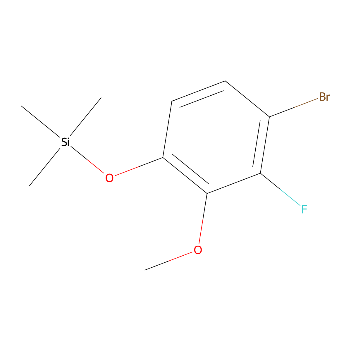 (4-Bromo-3-fluoro-2-methoxyphenoxy)trimethylsilane molecular structure, CAS 2920130-60-3