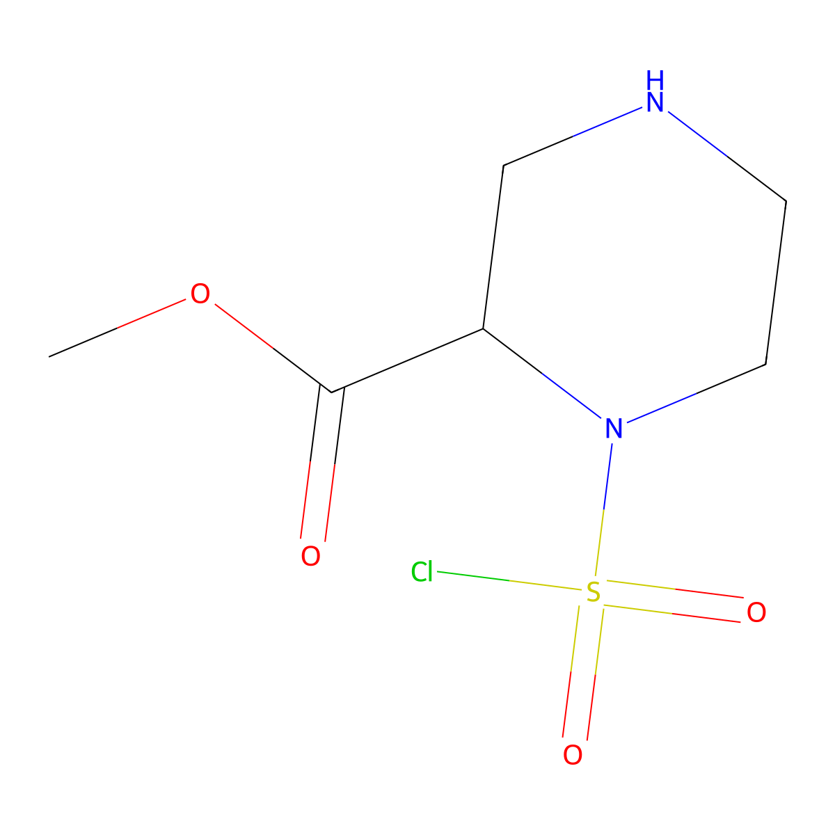 Methyl 1-(chlorosulfonyl)piperazine-2-carboxylate molecular structure, CAS 2920130-61-4