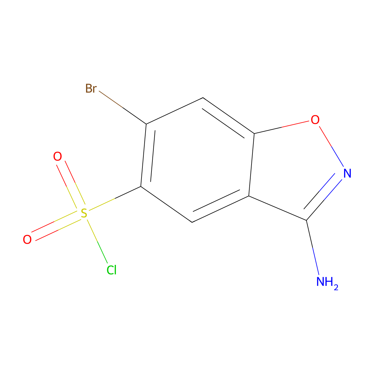 3-Amino-6-bromo-1,2-benzoxazole-5-sulfonyl chloride molecular structure, CAS 2920130-84-1