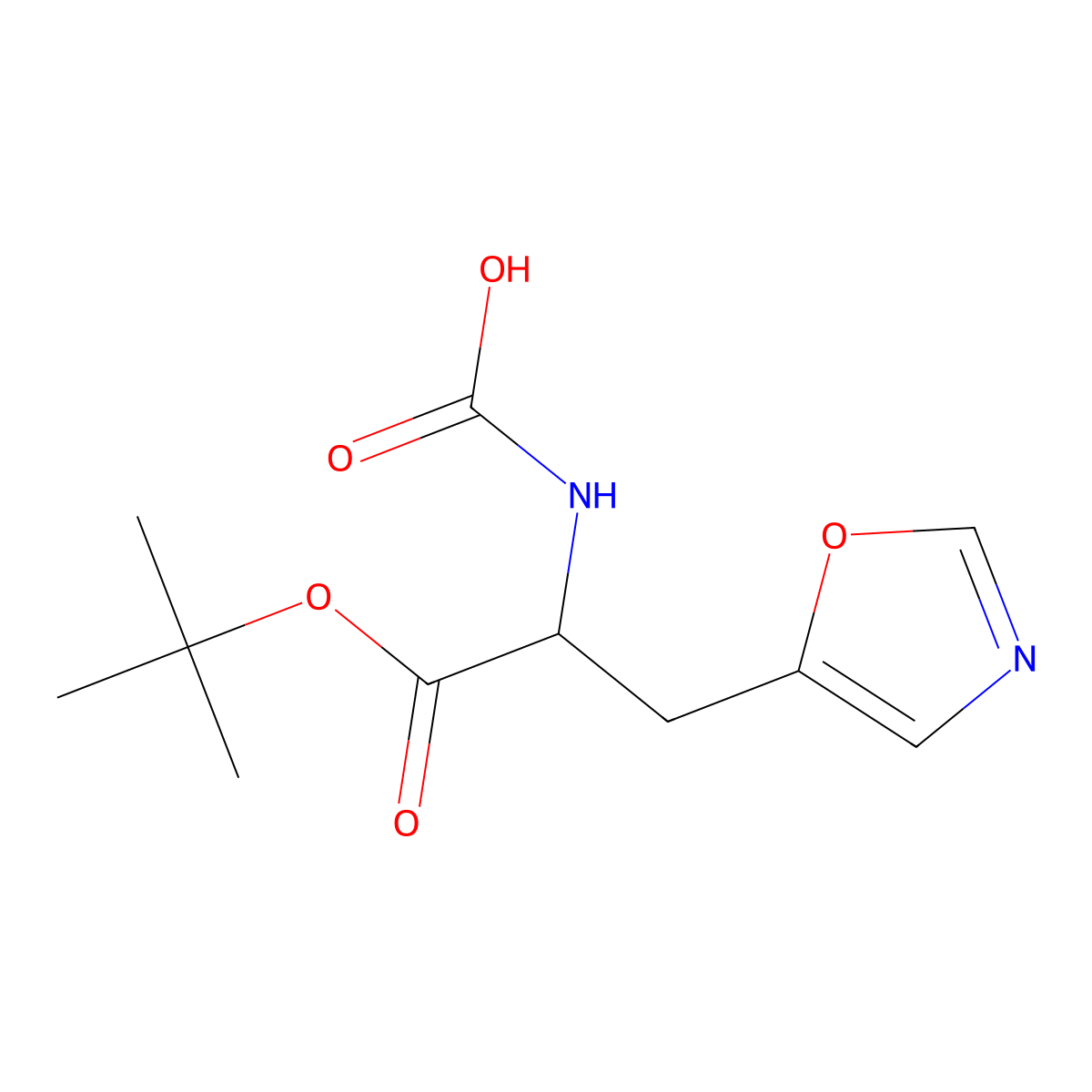 [1-(Tert-butoxy)-3-(1,3-oxazol-5-yl)-1-oxopropan-2-yl]carbamic acid molecular structure, CAS 2920130-98-7