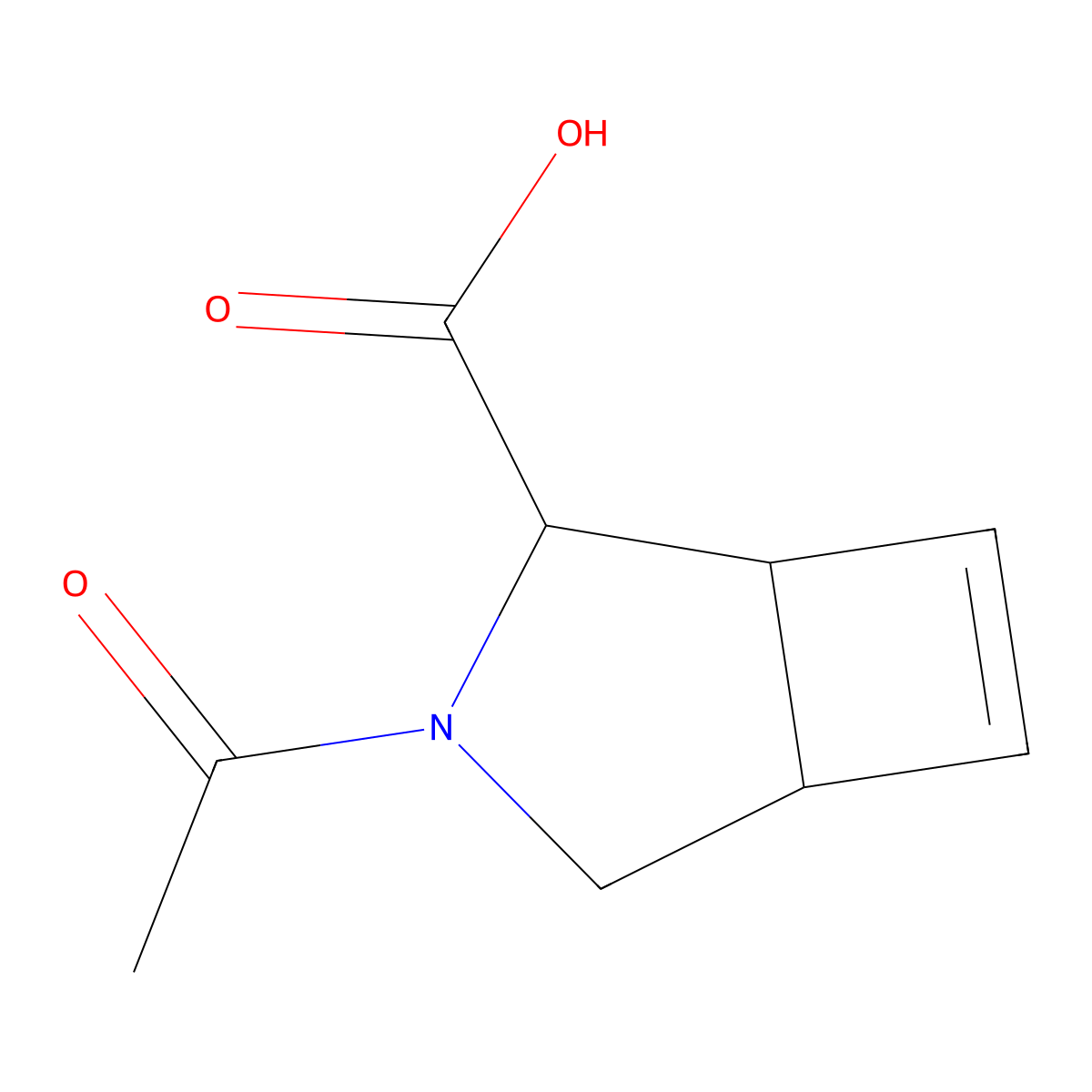 3-Acetyl-3-azabicyclo[3.2.0]hept-6-ene-2-carboxylic acid molecular structure, CAS 2920131-21-9