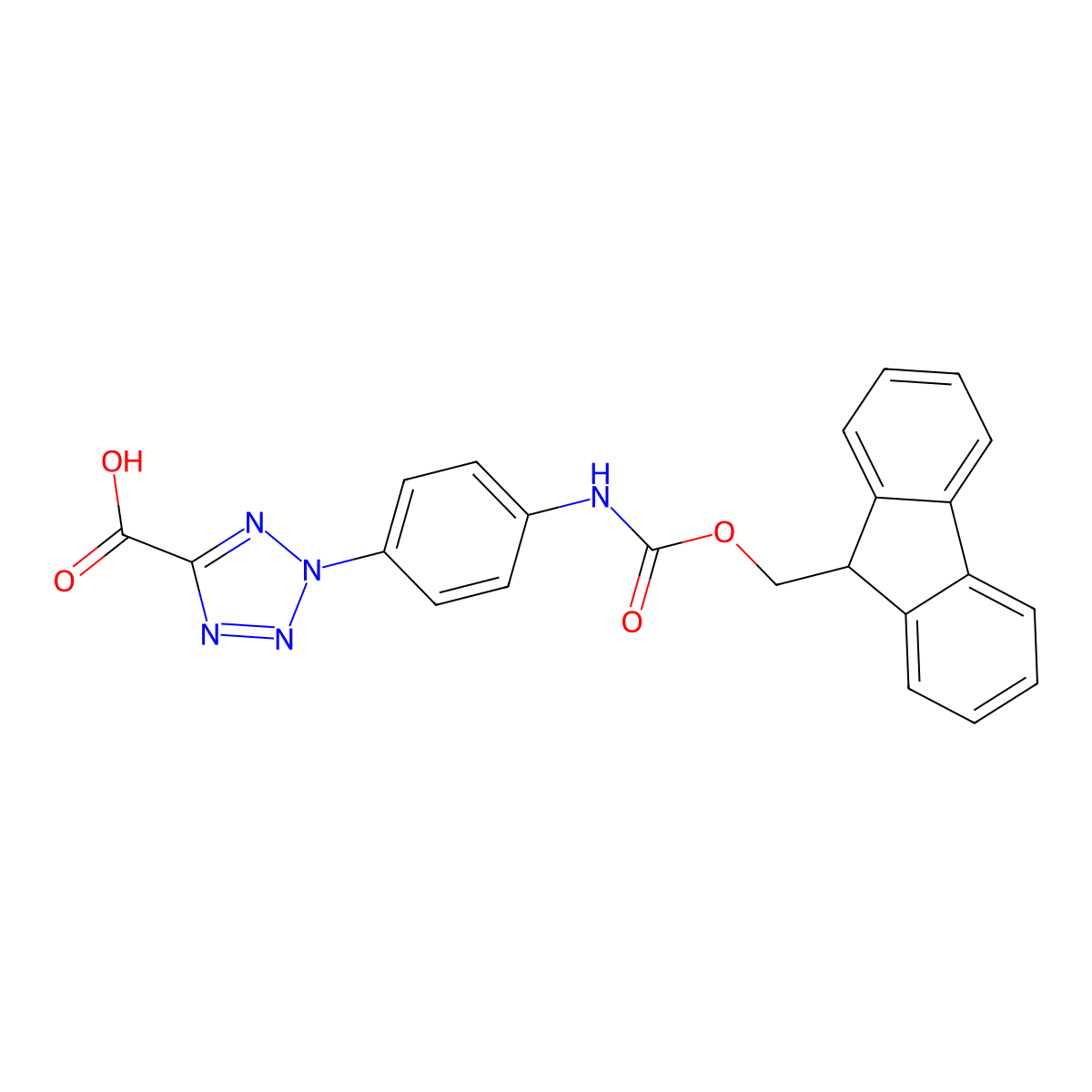2-[4-({[(9H-fluoren-9-yl)methoxy]carbonyl}amino)phenyl]-2H-1,2,3,4-tetrazole-5-carboxylic acid molecular structure, CAS 2920131-72-0