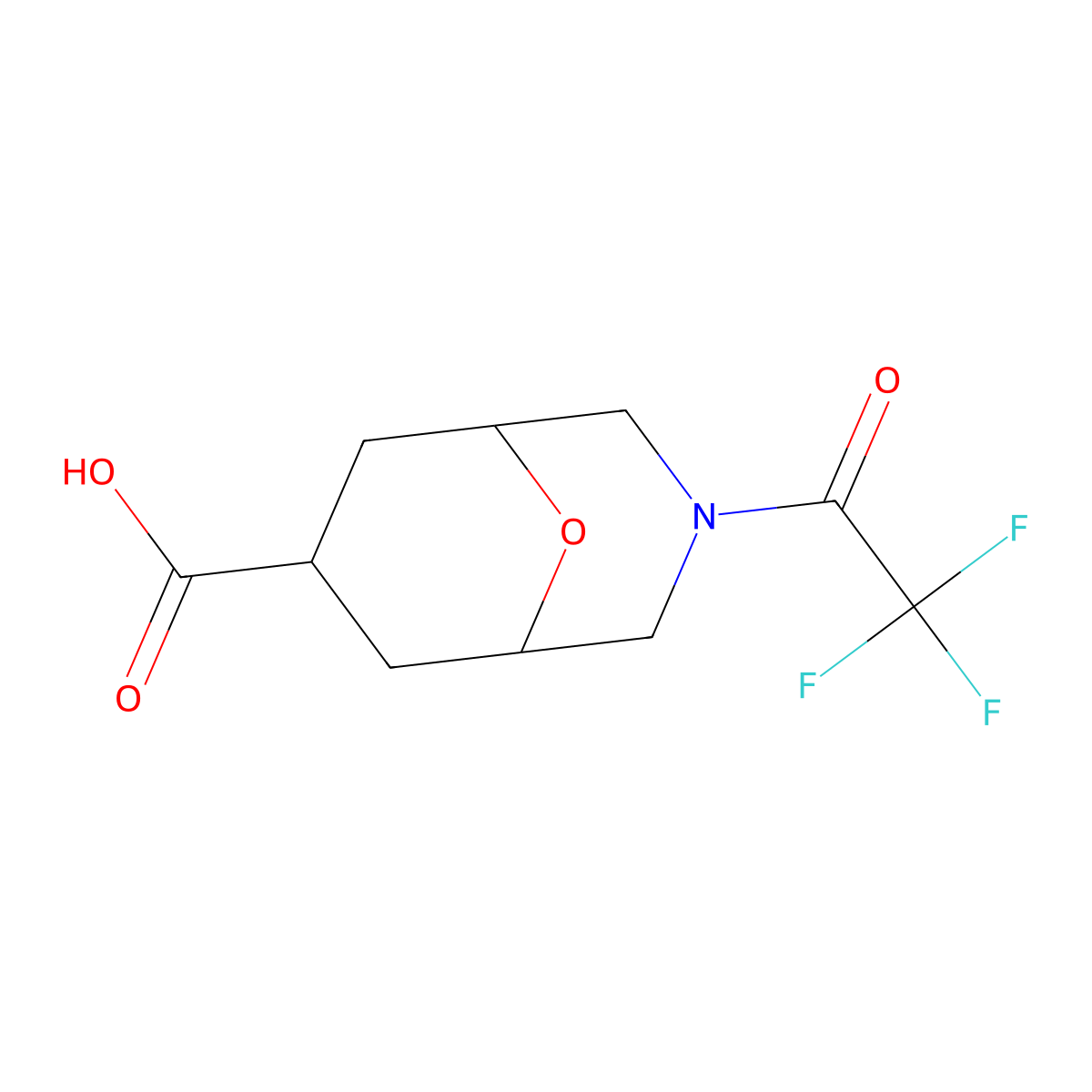 3-(2,2,2-Trifluoroacetyl)-9-oxa-3-azabicyclo[3.3.1]nonane-7-carboxylic acid molecular structure, CAS 2920131-78-6