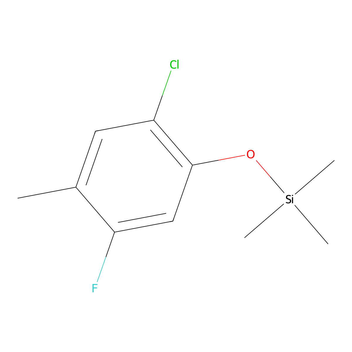 (2-Chloro-5-fluoro-4-methylphenoxy)trimethylsilane molecular structure, CAS 2920131-86-6