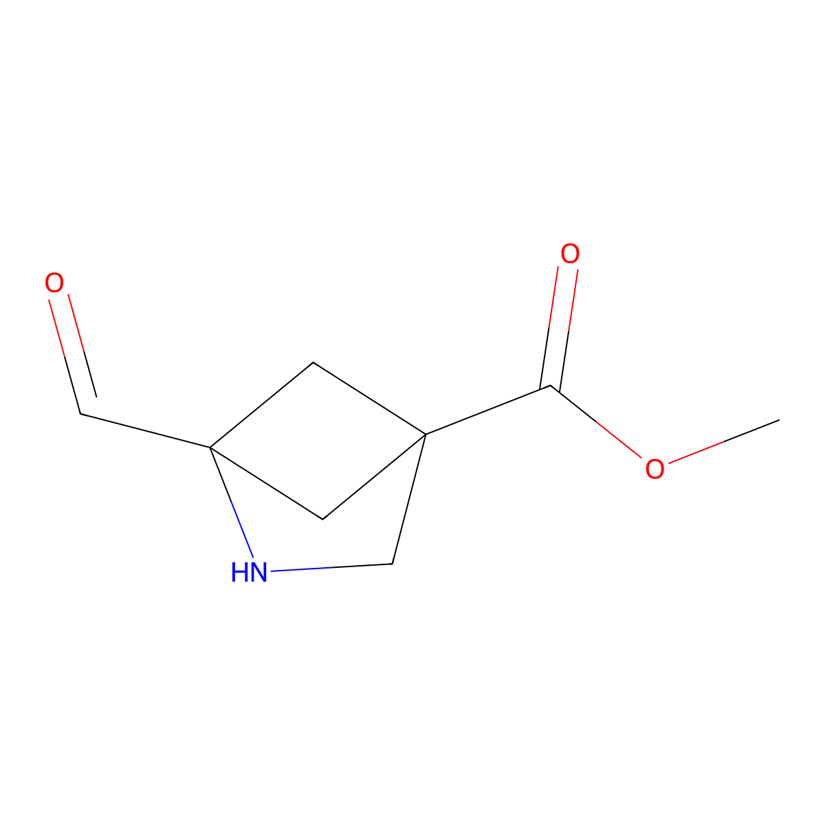 Methyl 1-formyl-2-azabicyclo[2.1.1]hexane-4-carboxylate molecular structure, CAS 2920132-18-7