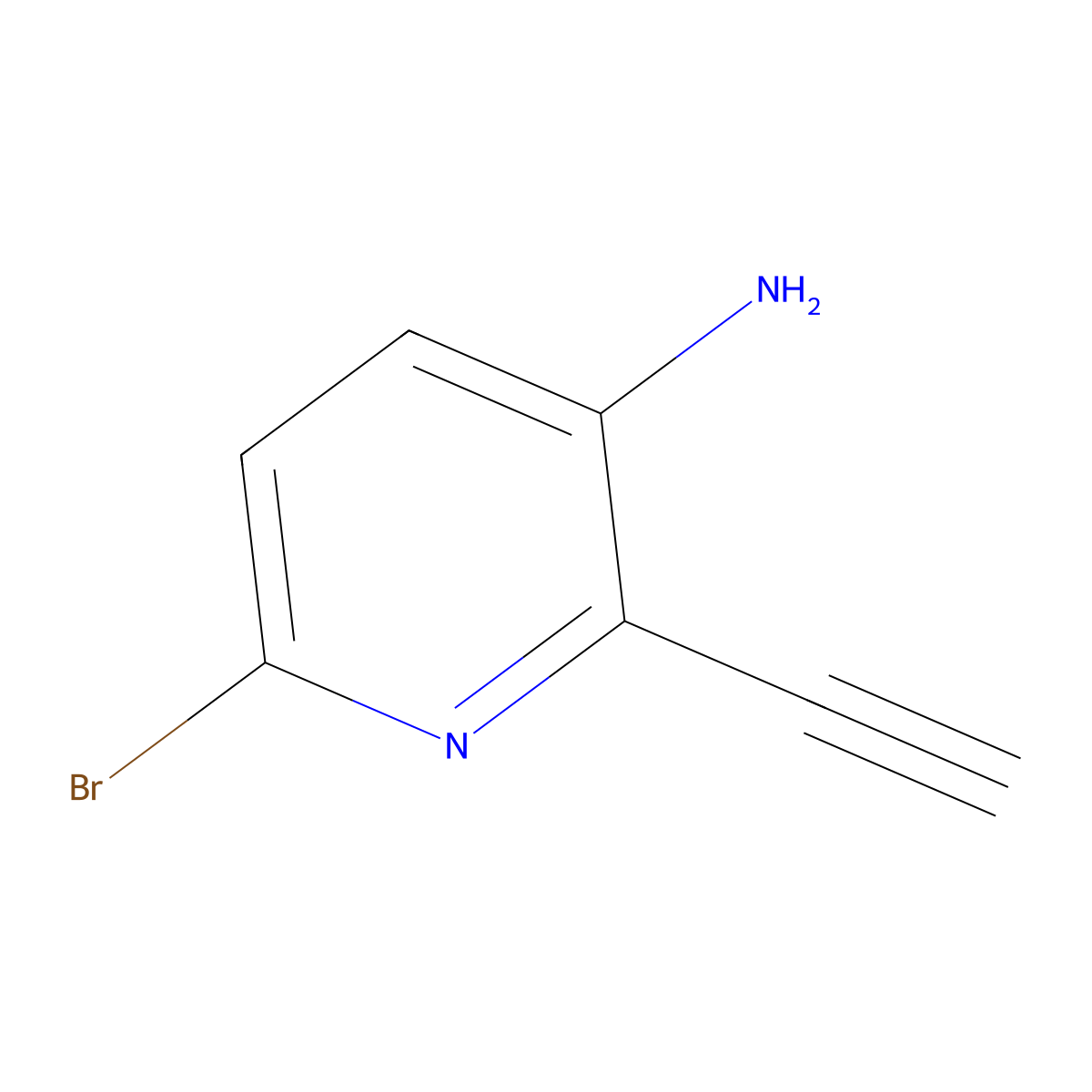 6-Bromo-2-ethynylpyridin-3-amine molecular structure, CAS 2920132-30-3