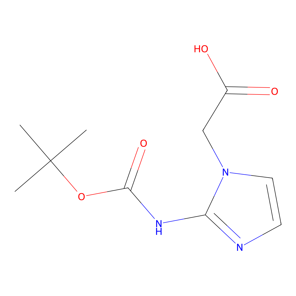 2-(2-{[(tert-butoxy)carbonyl]amino}-1H-imidazol-1-yl)acetic acid molecular structure, CAS 2920132-46-1