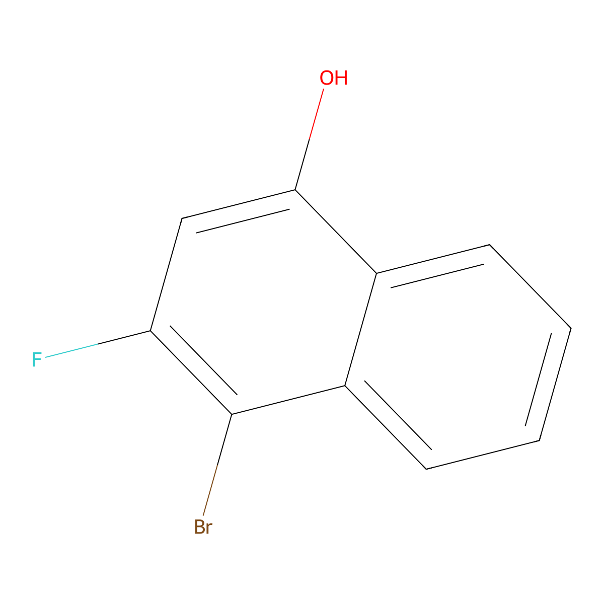 4-Bromo-3-fluoronaphthalen-1-ol molecular structure, CAS 2920132-52-9