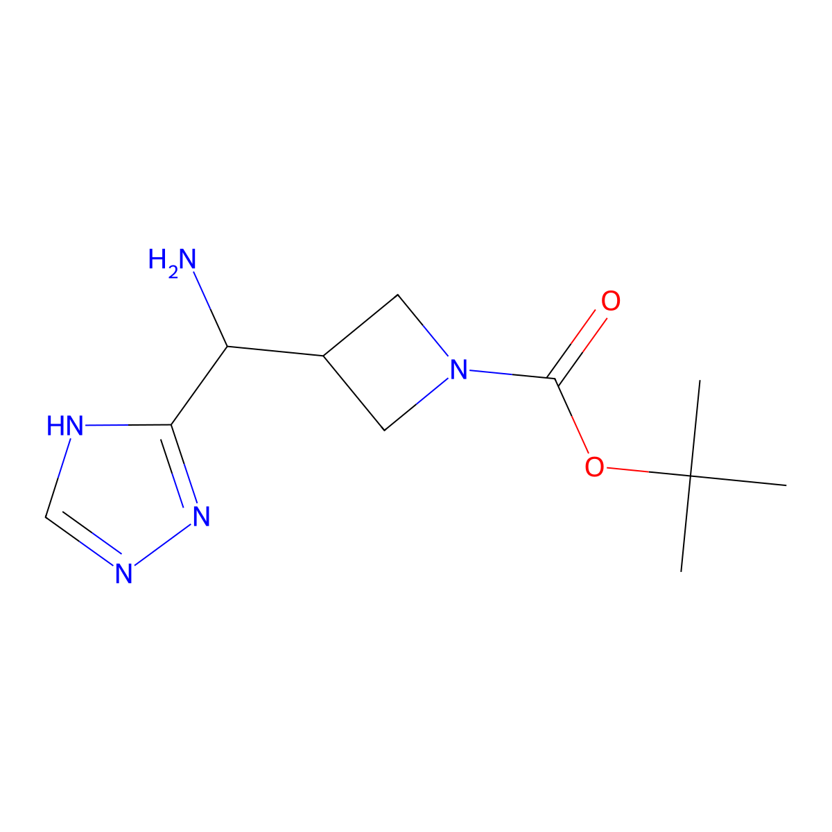 tert-butyl 3-[amino(1H-1,2,4-triazol-3-yl)methyl]azetidine-1-carboxylate molecular structure, CAS 2920132-67-6