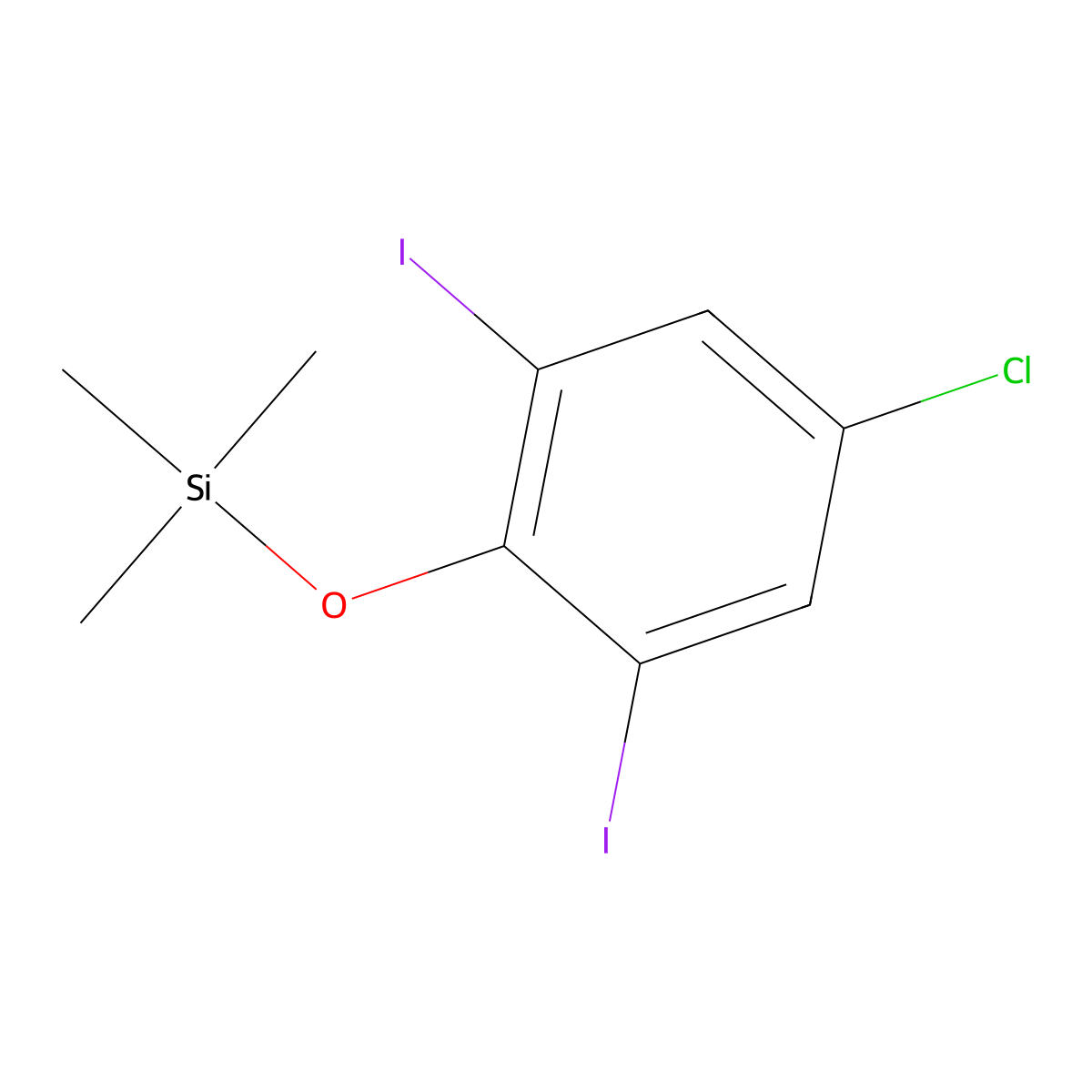 (4-Chloro-2,6-diiodophenoxy)trimethylsilane molecular structure, CAS 2920132-72-3