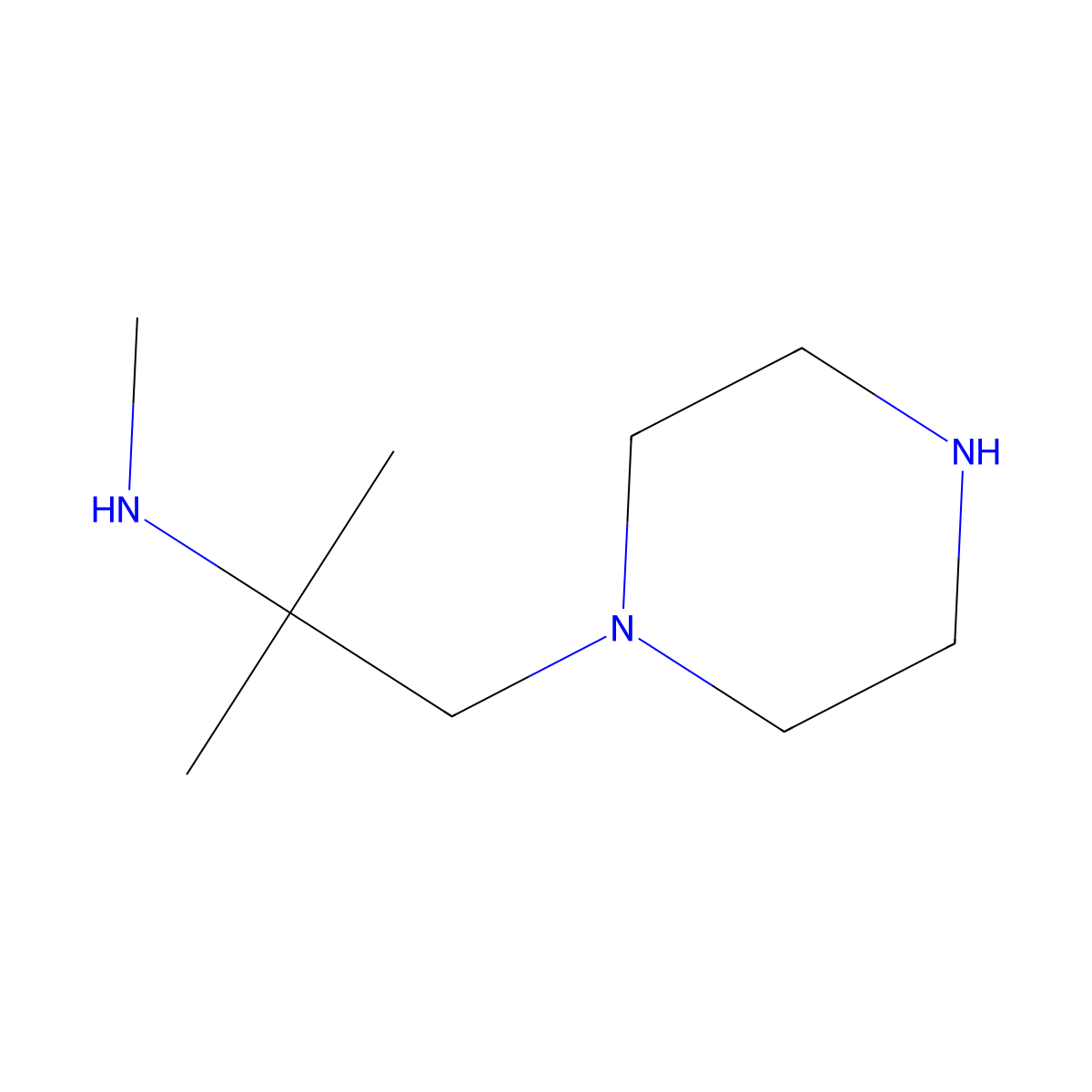 Methyl[2-methyl-1-(piperazin-1-yl)propan-2-yl]amine molecular structure, CAS 2920133-78-2